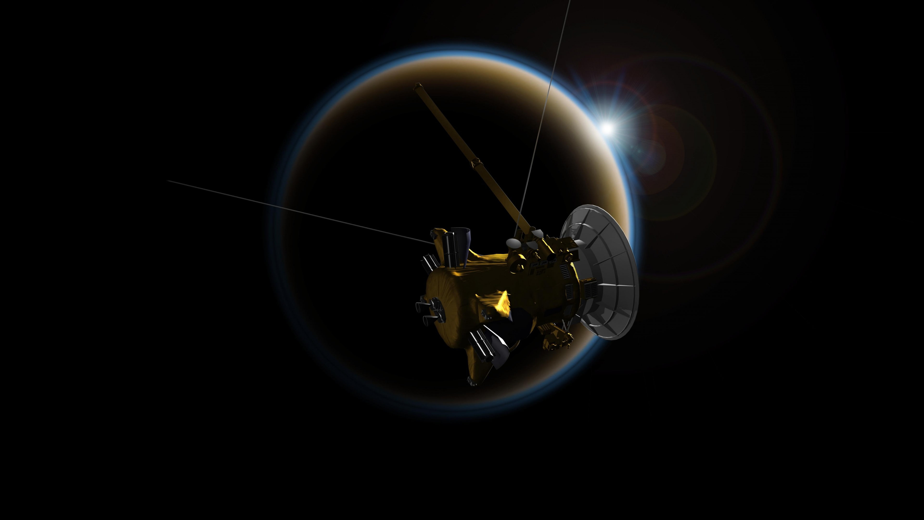 4K, 4k, Cassini Probe, Saturn, HD Wallpaper