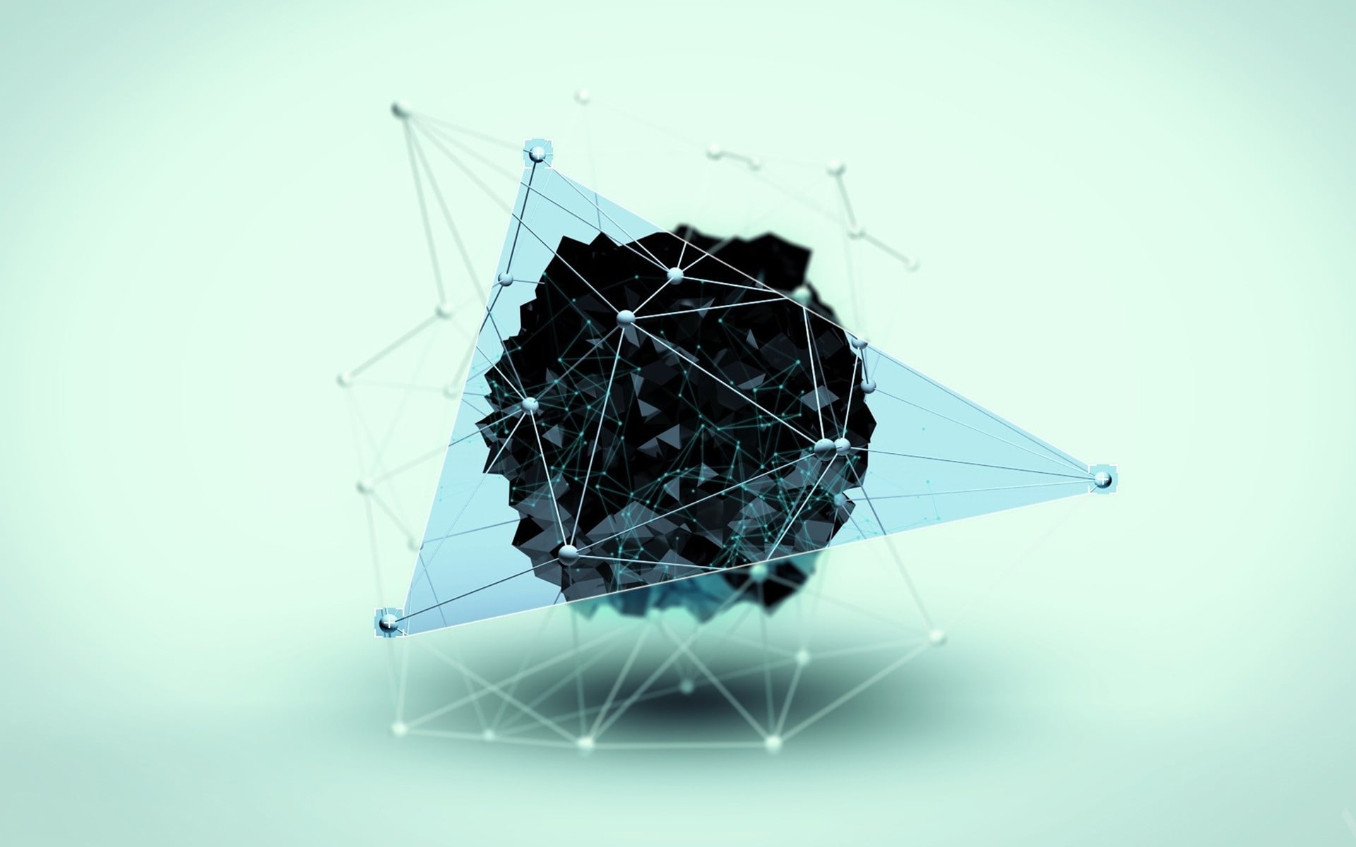abstract, 1080P, digital art, shapes, simple background, 3D, HD Wallpaper