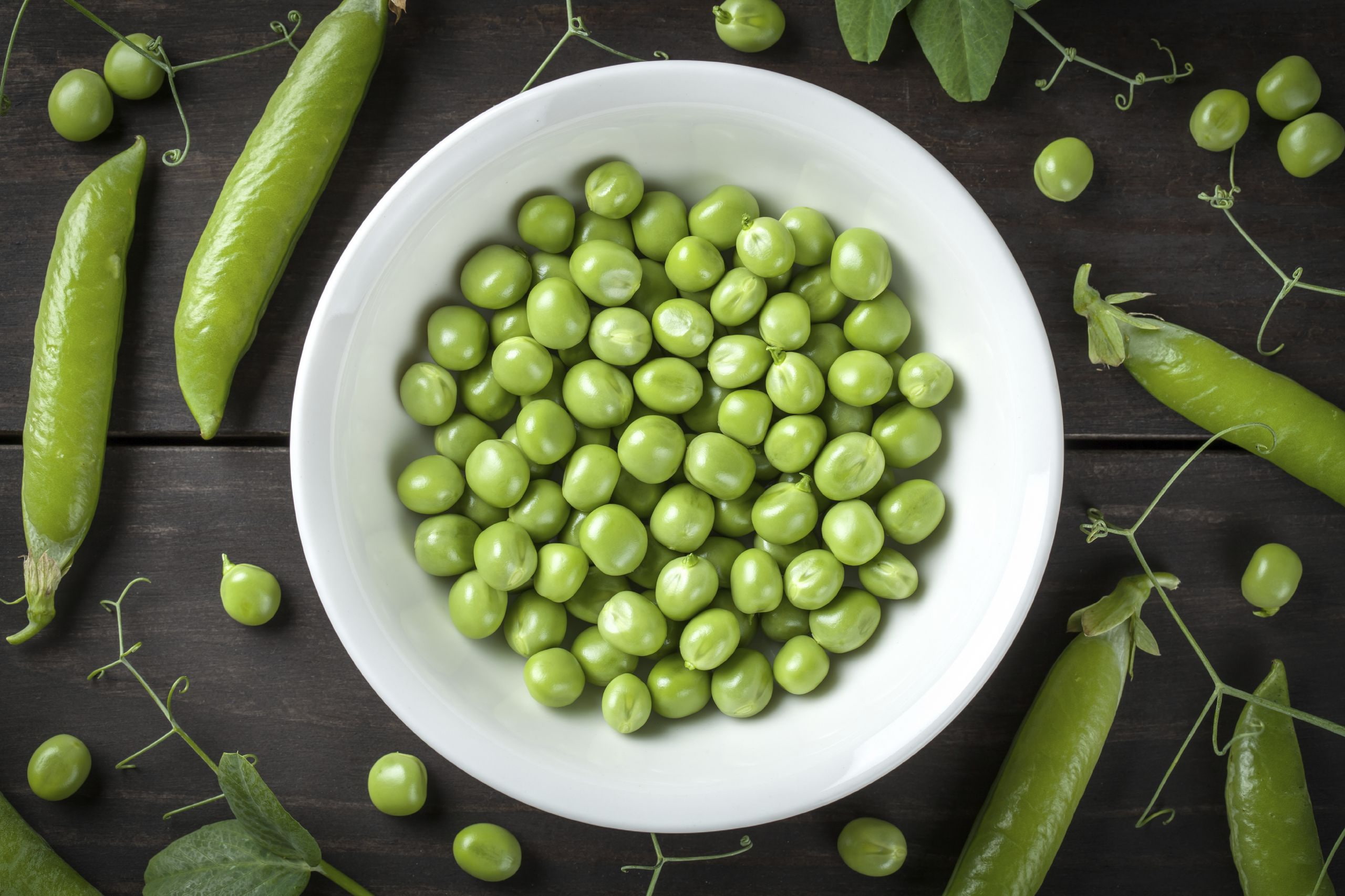 bowl, pods, 2K, peas, HD Wallpaper