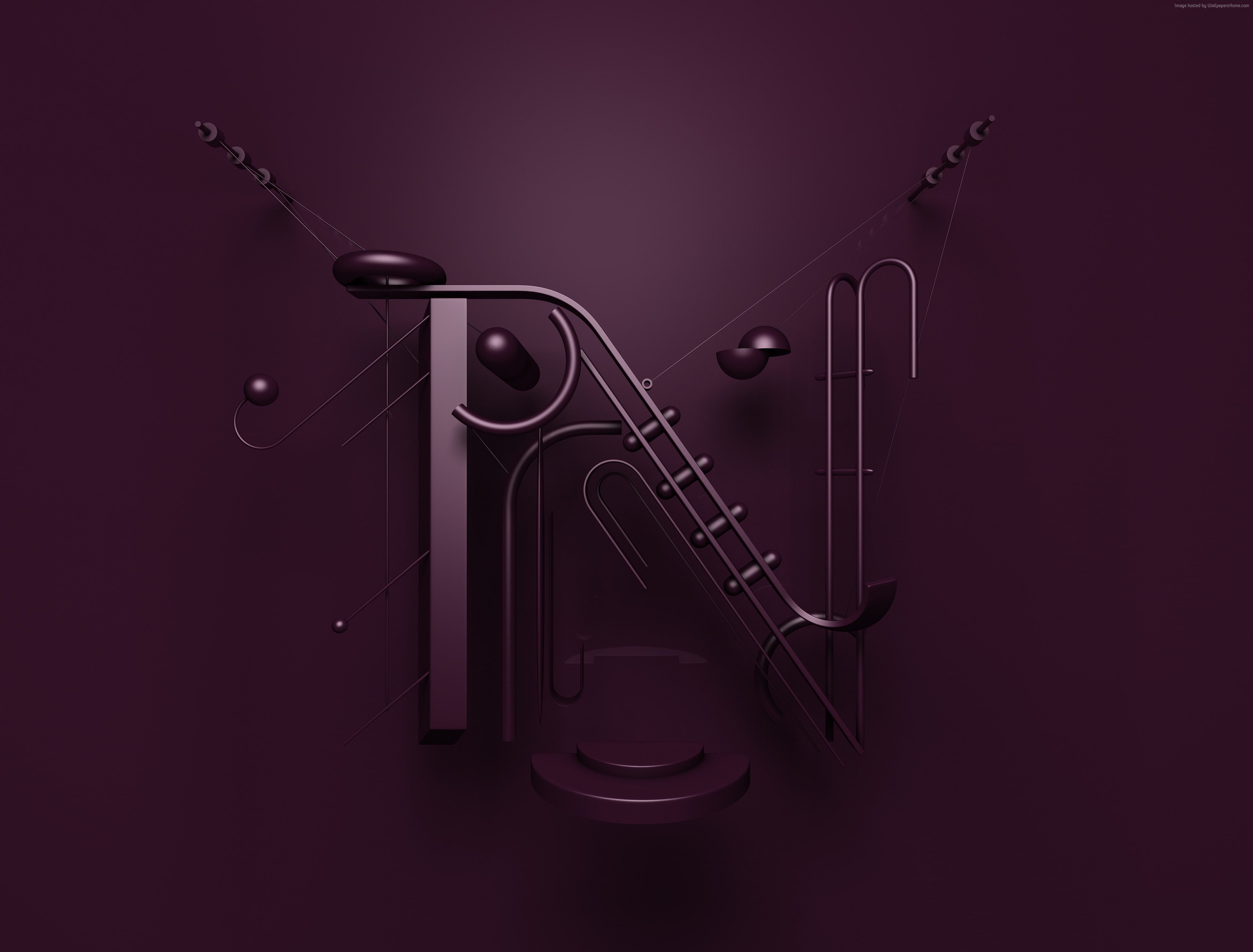 3D, 4k, 5k, font, 4K, typography, letter, Shape Typeface, HD Wallpaper