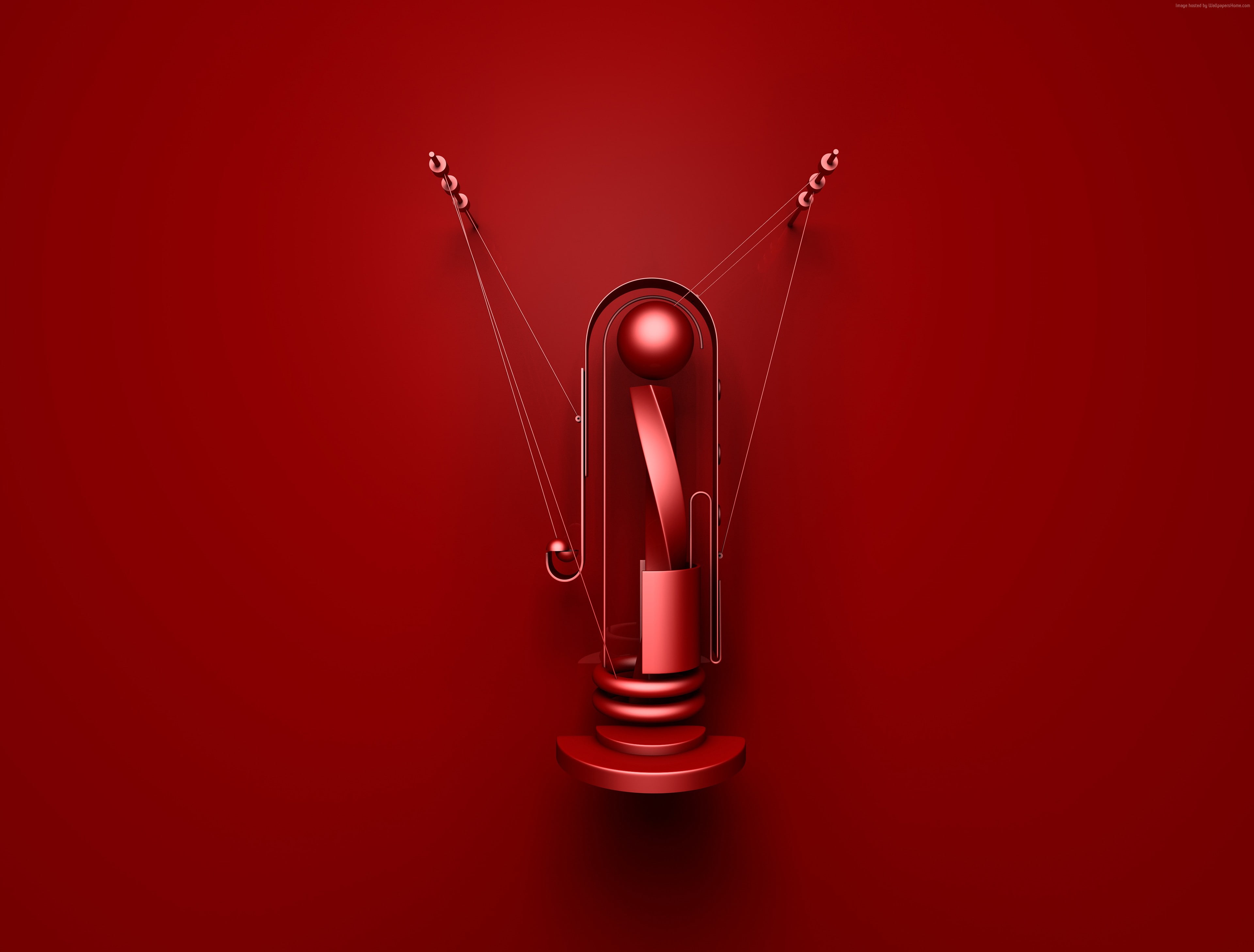 letter, colored background, 5k, metal, close-up, typography, sewing needle, red background, 4k, 4K, font, no people, 3D, art and craft, Shape Typeface, HD Wallpaper
