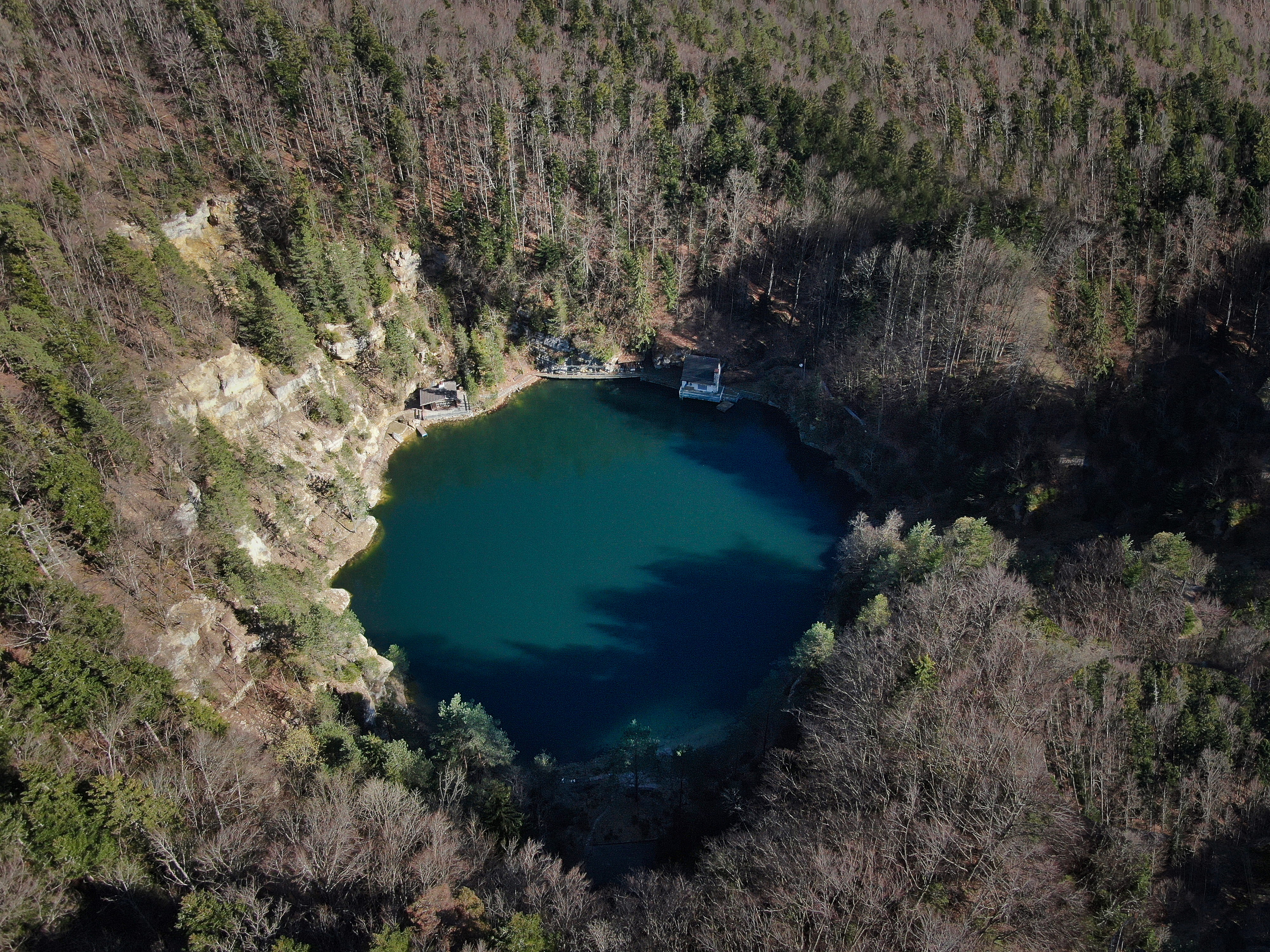 growth, non-urban scene, crater, no people, nature, travel, beauty in nature, eye, volcanic crater, outdoors, water, lake, view, day, switzerland, HD Wallpaper