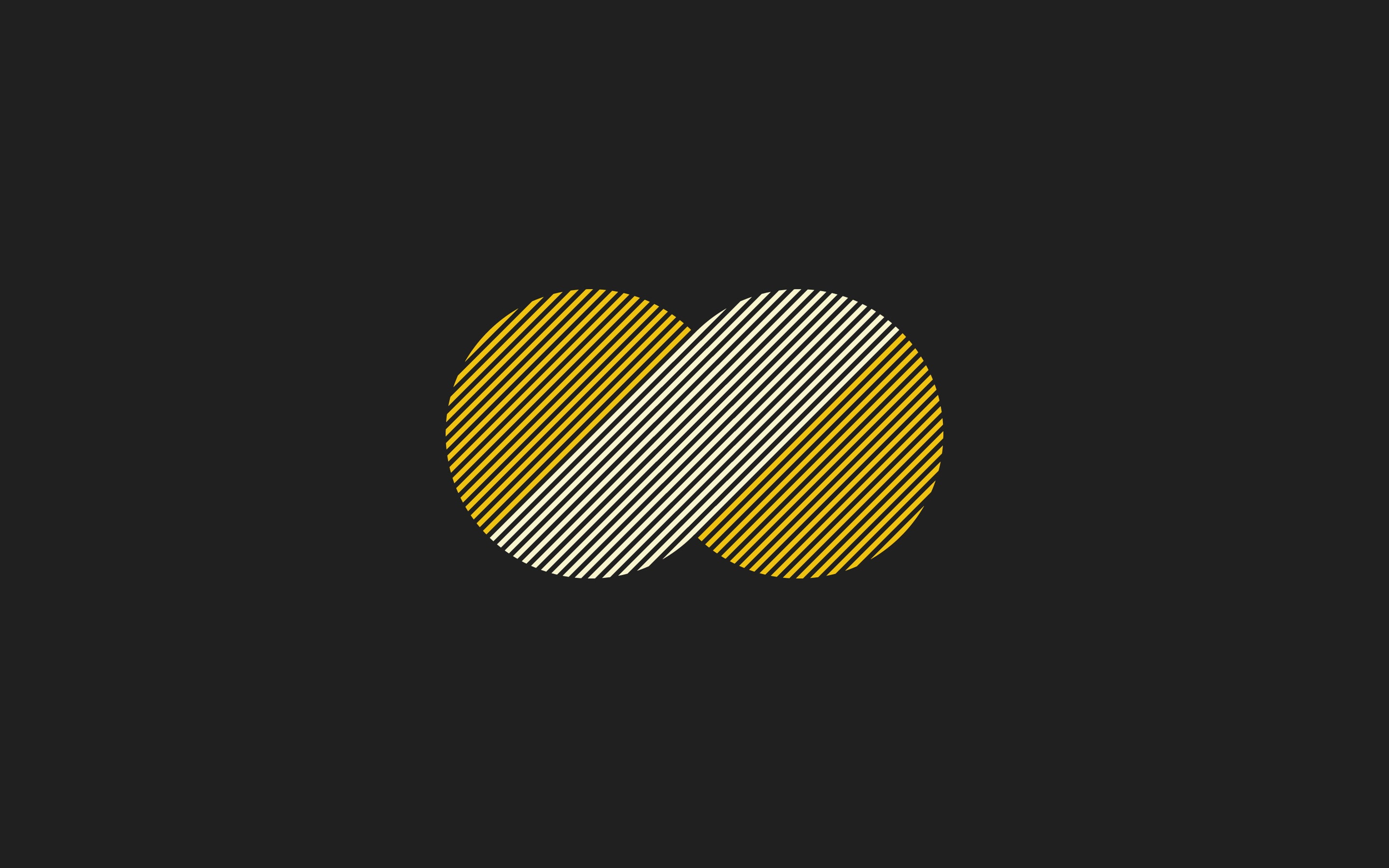 art, minimal, circle, 2K, overlap, HD Wallpaper