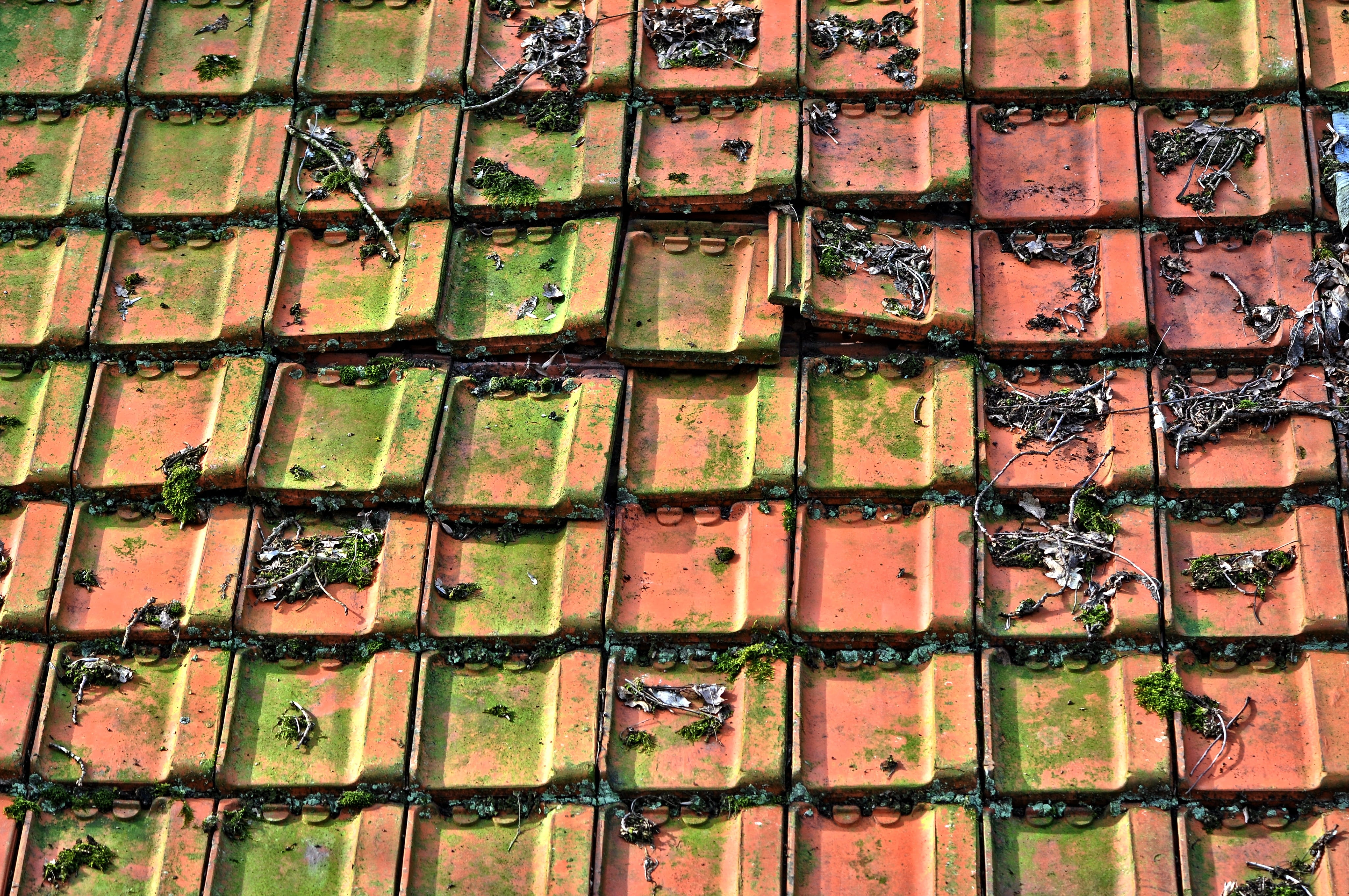 no people, tiles, roof tiles, overlap, repetition, pattern, architecture, nature, red roof tiles, 4K, old, ceramic, building, red roof, row, brick, concrete, HD Wallpaper