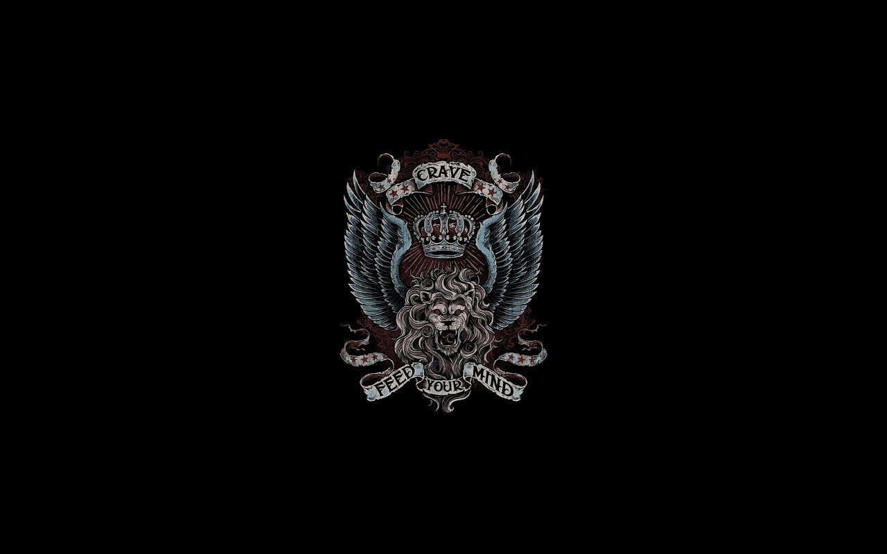 hd, crave, crown, black, digital/artwork, 720P, lion, HD Wallpaper