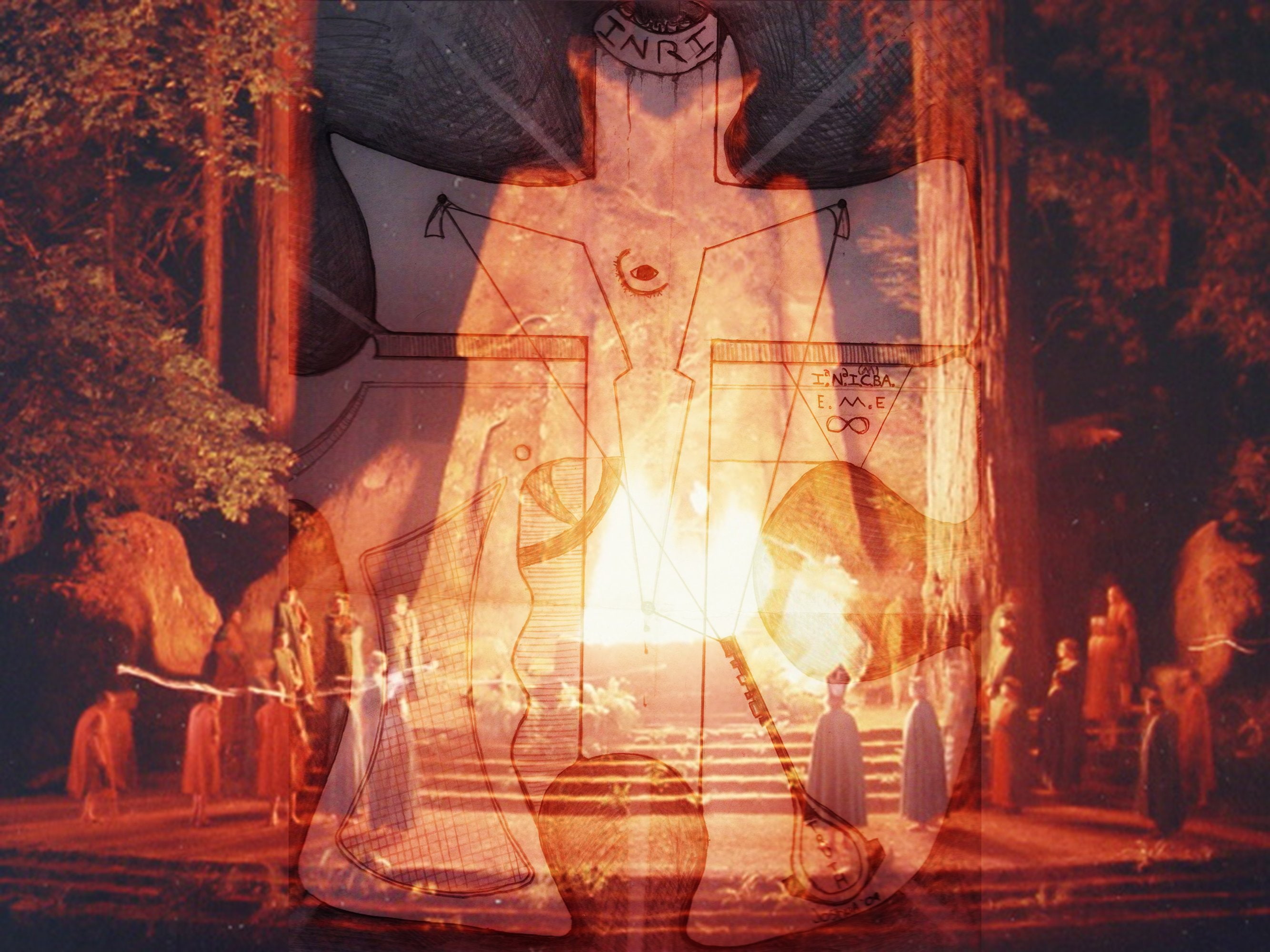 representation, craft, human representation, tree, orange color, religion, illuminated, male likeness, Satanic, statue, belief, Bohemian, no people, creativity, HD Wallpaper