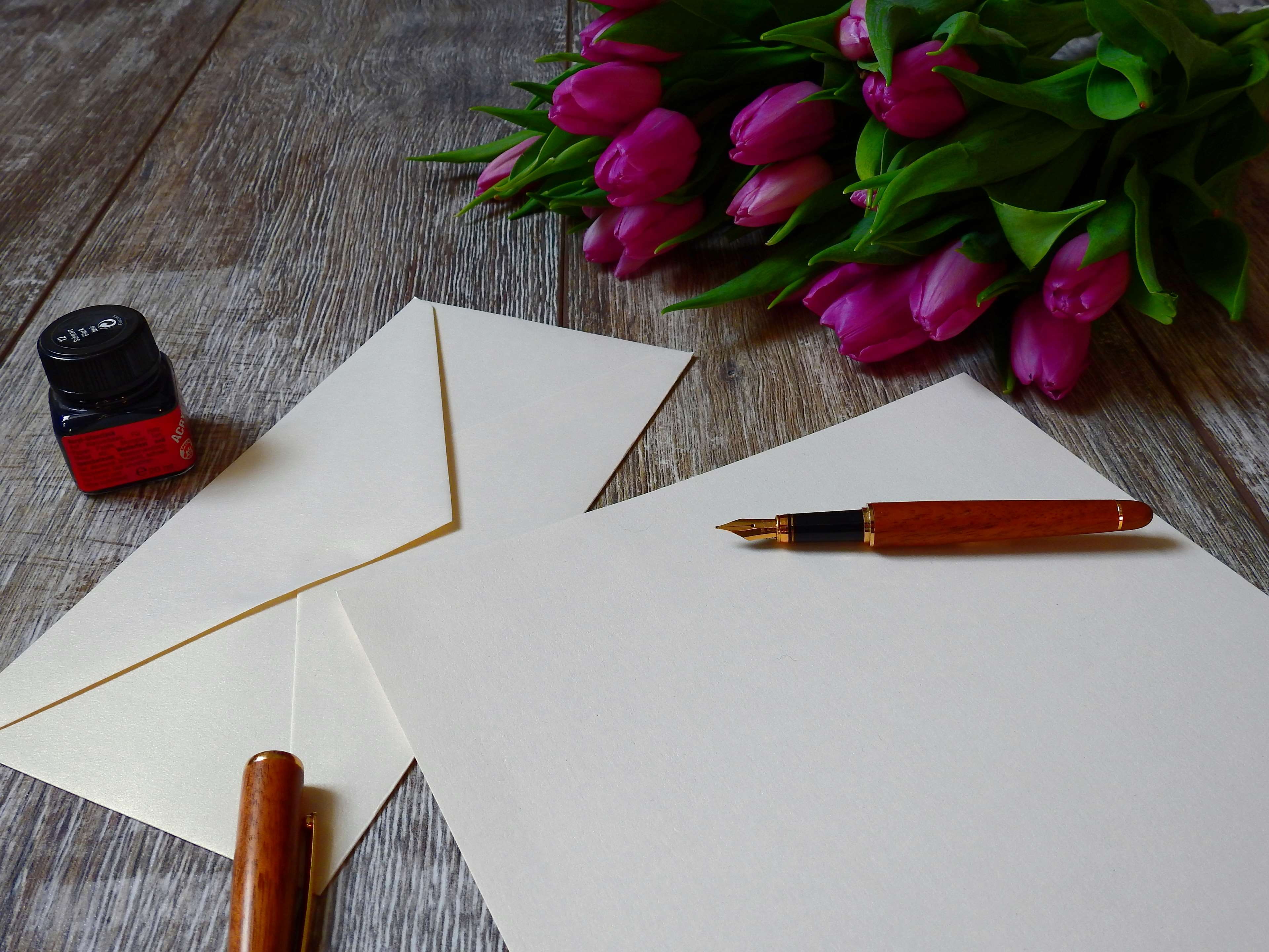 romantic, high angle view, no people, blank, close-up, ink, book, write, flowering plant, indoors, flower, writing instrument, blossom, wood - material, HD Wallpaper