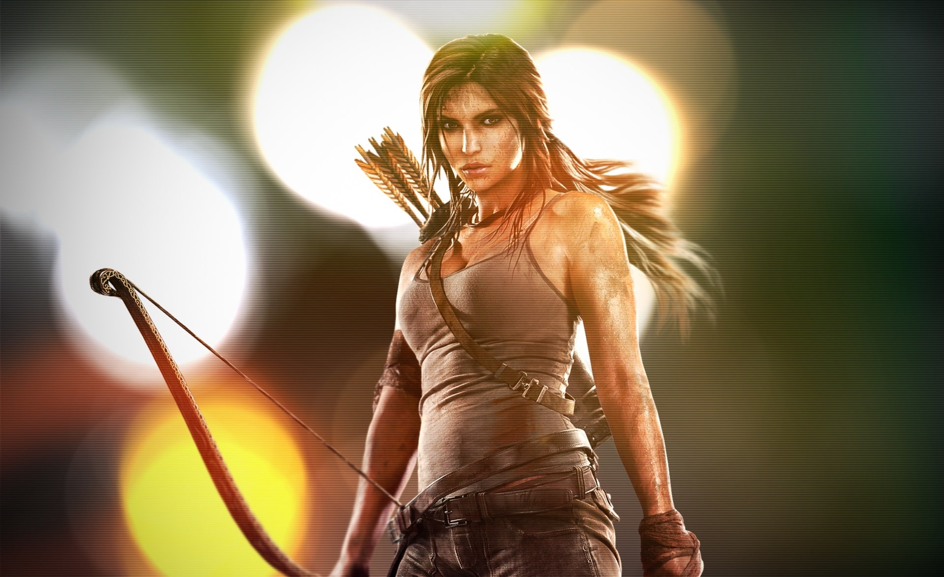 portrait, women, enhanced, adult, hair, waist up, tomb, lara, front view, hairstyle, beautiful woman, standing, 1080P, young adult, Tomb Raider, indoors, HD Wallpaper