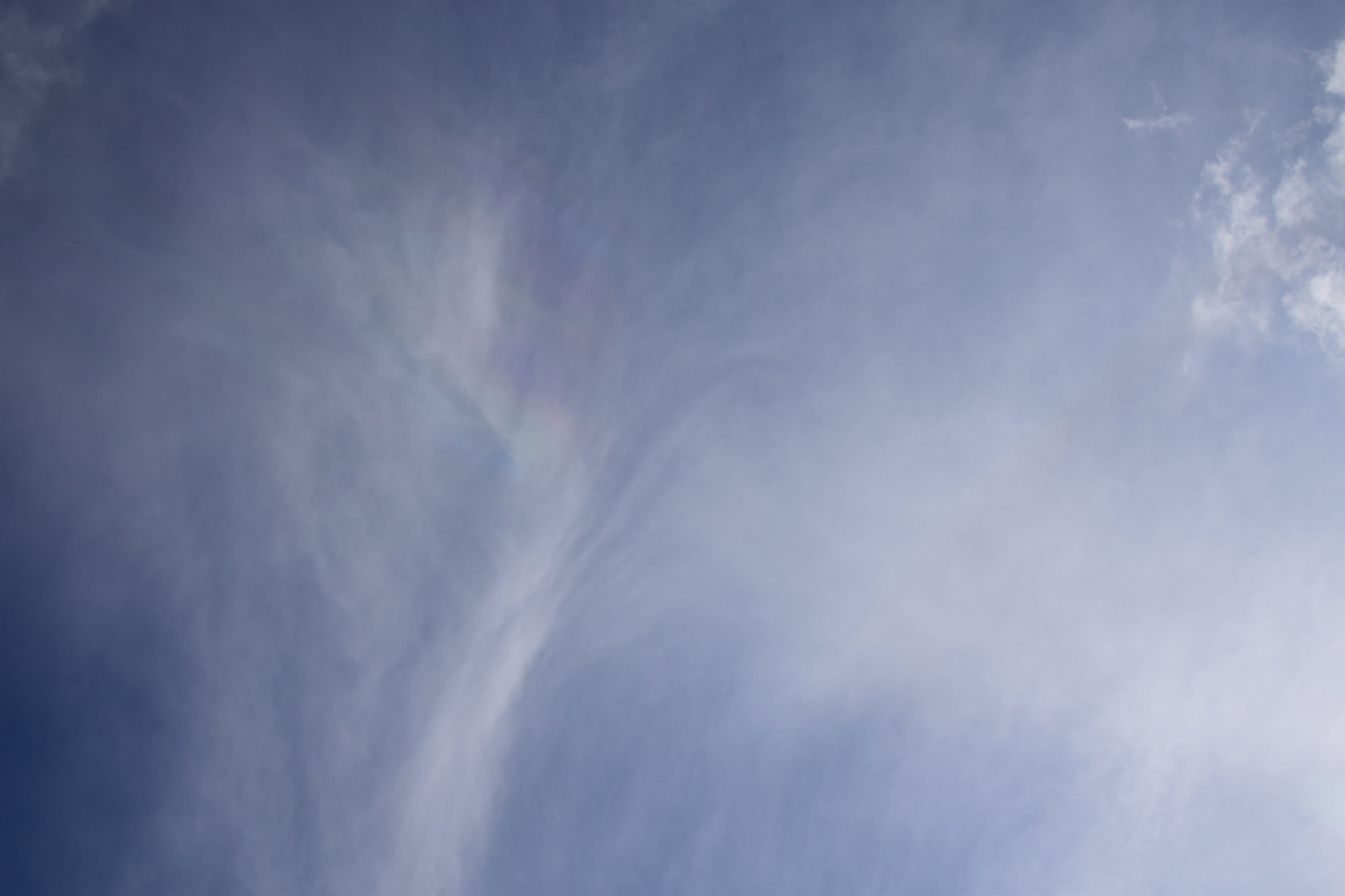blue, soft fire rainbow in clouds, cloudscape, no people, rainbow, cloud - sky, nature, backgrounds, panoramic, outdoors, photo not enhanced, clouds, rare, HD Wallpaper