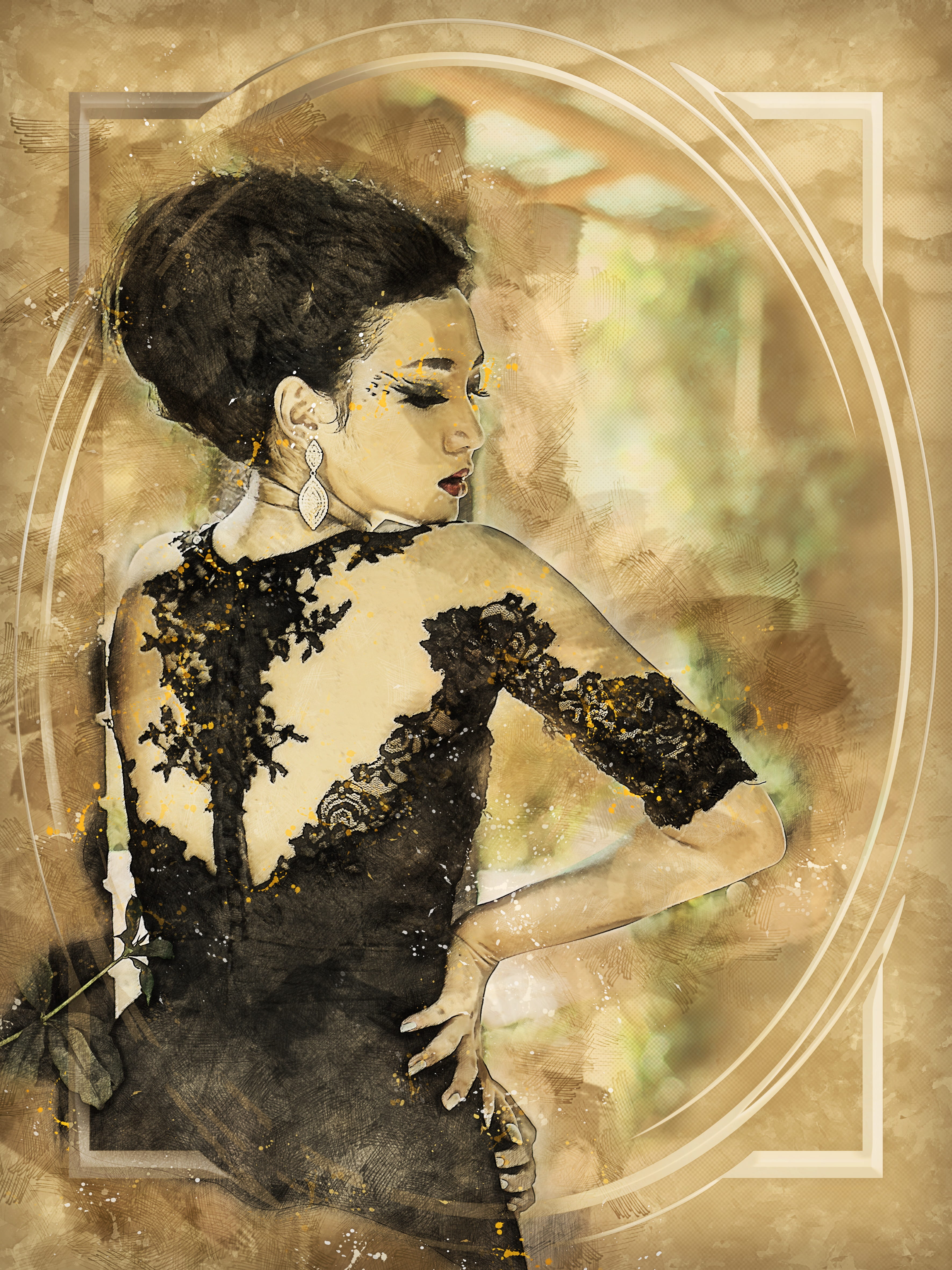lifestyles, female, illustration, hepburn, caucasian, woman, one person, posing, young, beauty, young women, hairstyle, audrey, young adult, profile view, Phone HD Wallpaper