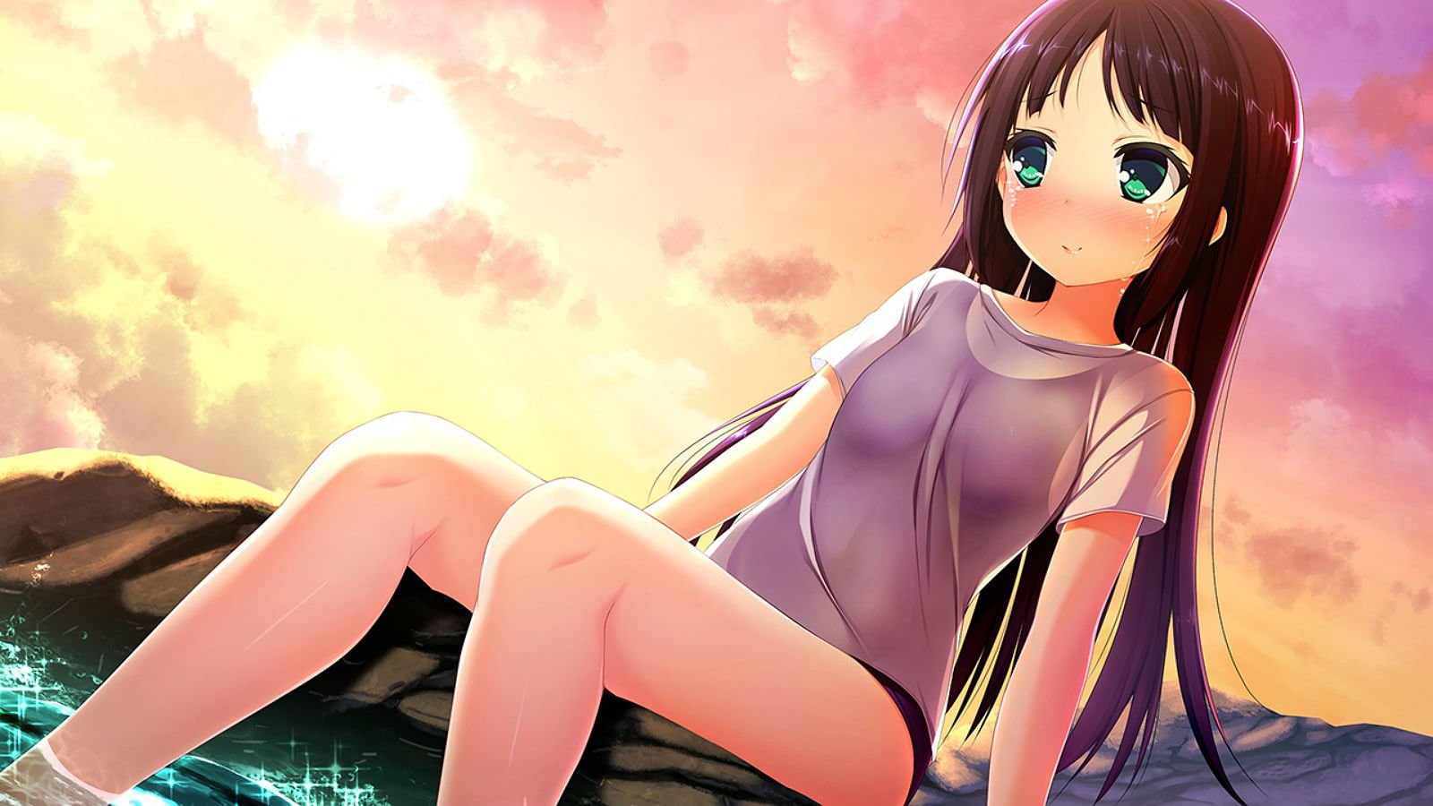 giga, nironiro, black, sumi, 720P, harvest, game, blue, tears, overray, sunset, ouno, eyes, hair, HD Wallpaper