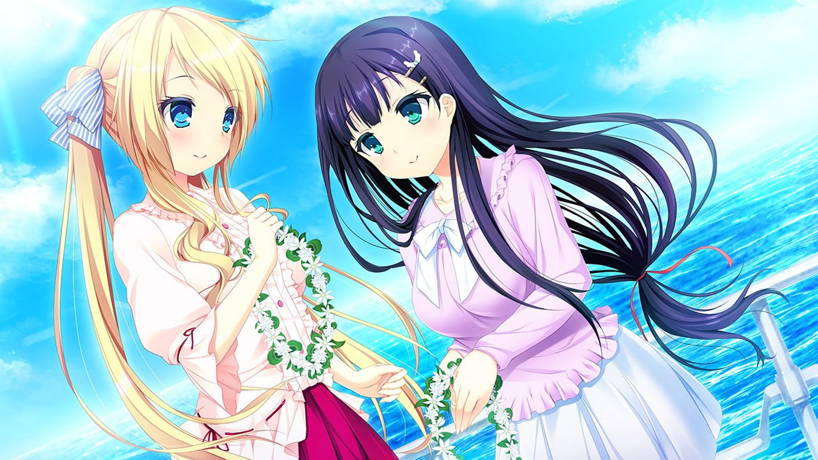 hair, long, blue, ouno, mikami, overray, black, riria, blonde, 720P, eyes, game, giga, girls, nironiro, harvest, water, sumi, HD Wallpaper