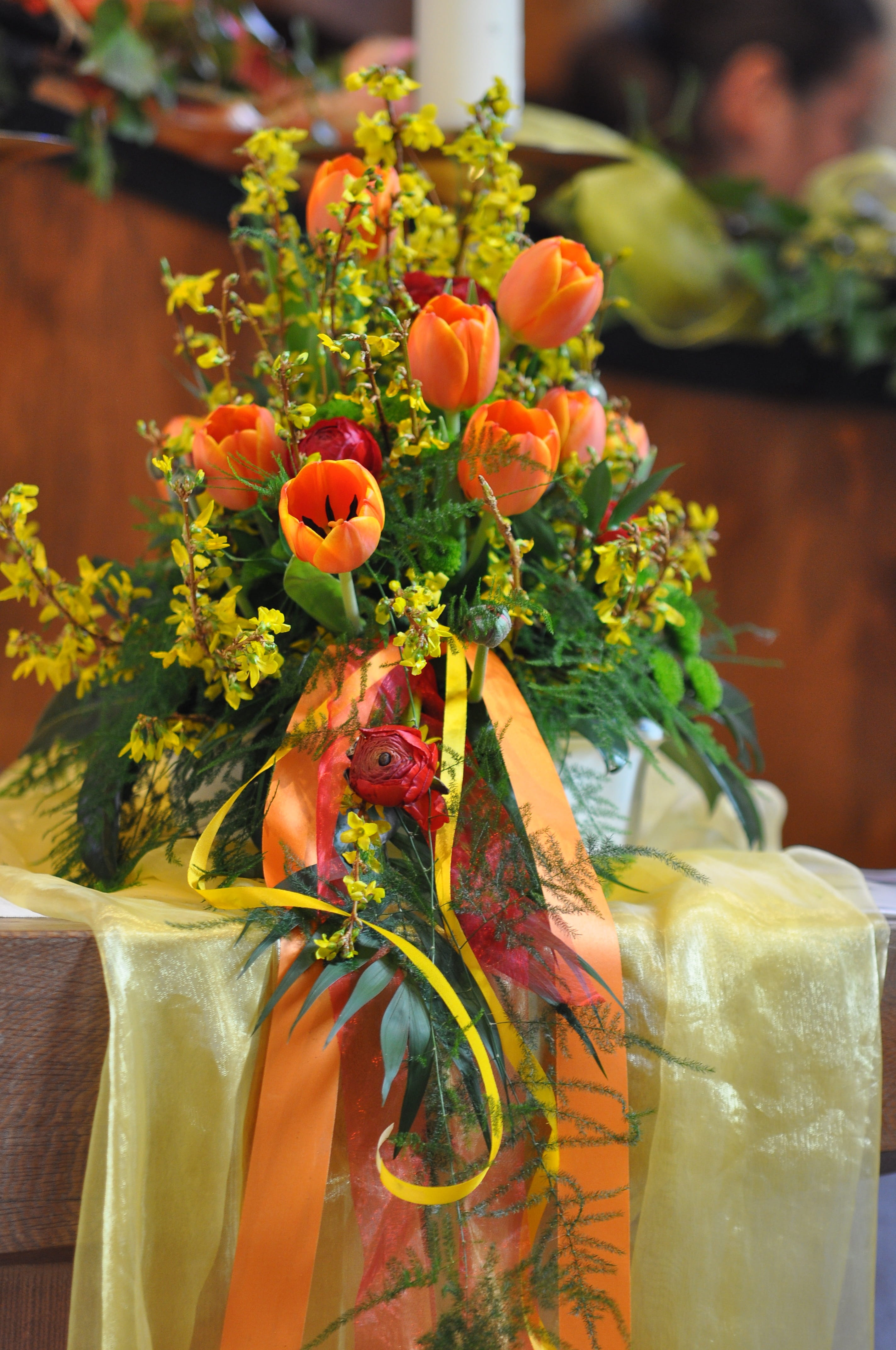 church, bouquet, arrangement, plant, flower, floral arrangement, flower head, close-up, nature, indoors, beauty in nature, vulnerability, 4K, flowering plant, Phone HD Wallpaper
