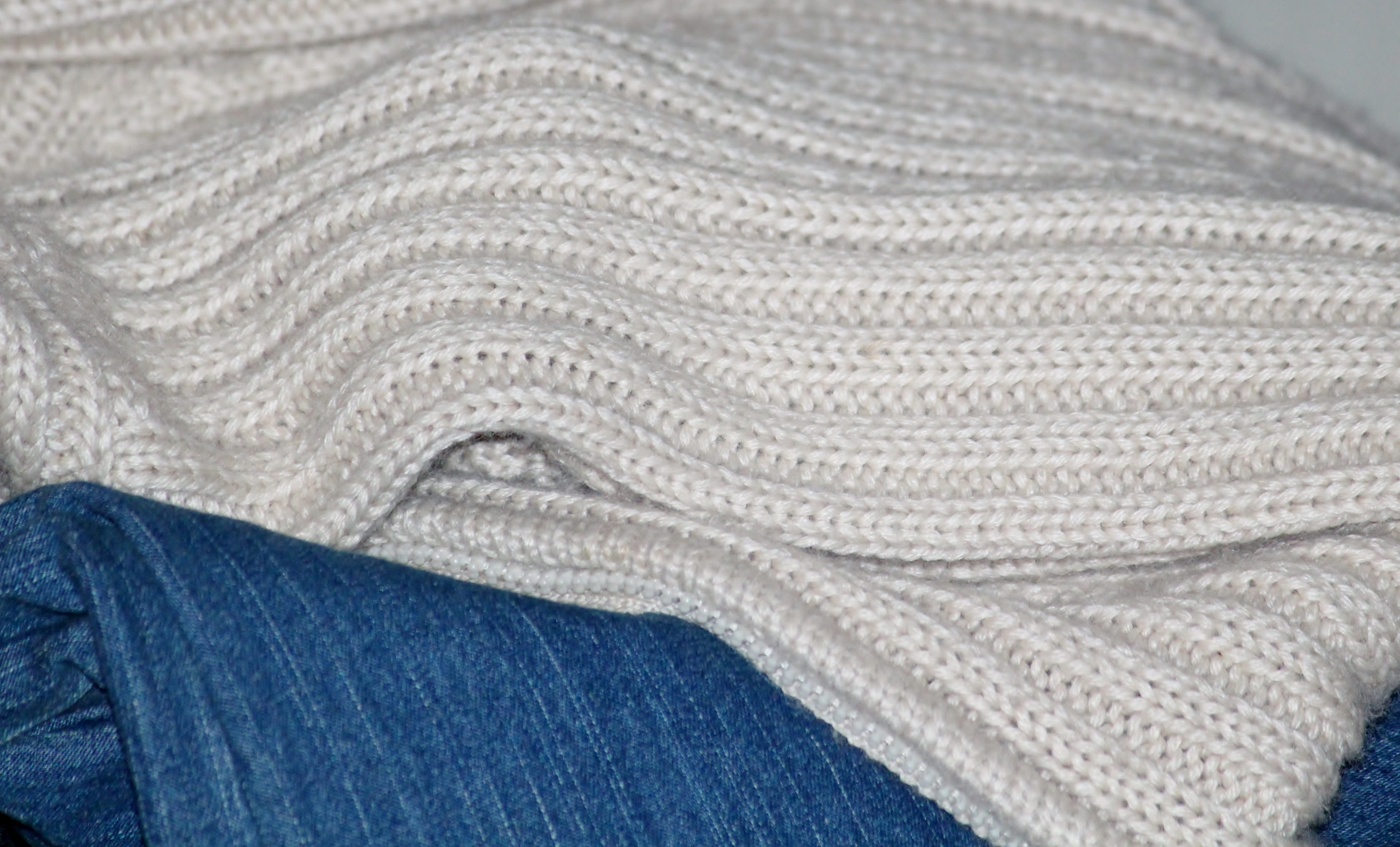 backgrounds, casual clothing, warm, one person, warm clothing, textile, cardigan sweater, blue jeans, clothing, garment, denim, pants, Knitted Fabric, knitted, HD Wallpaper
