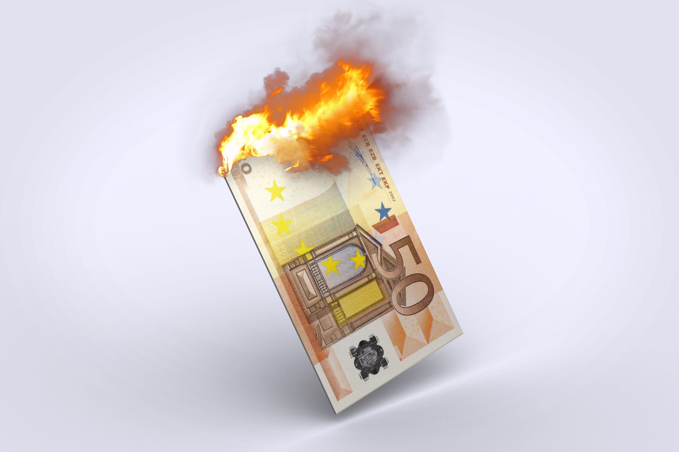 europe, market crash, business, fire - natural phenomenon, finance, european, number, sign, white background, consumerism, euro, burning, loan, banknote, HD Wallpaper