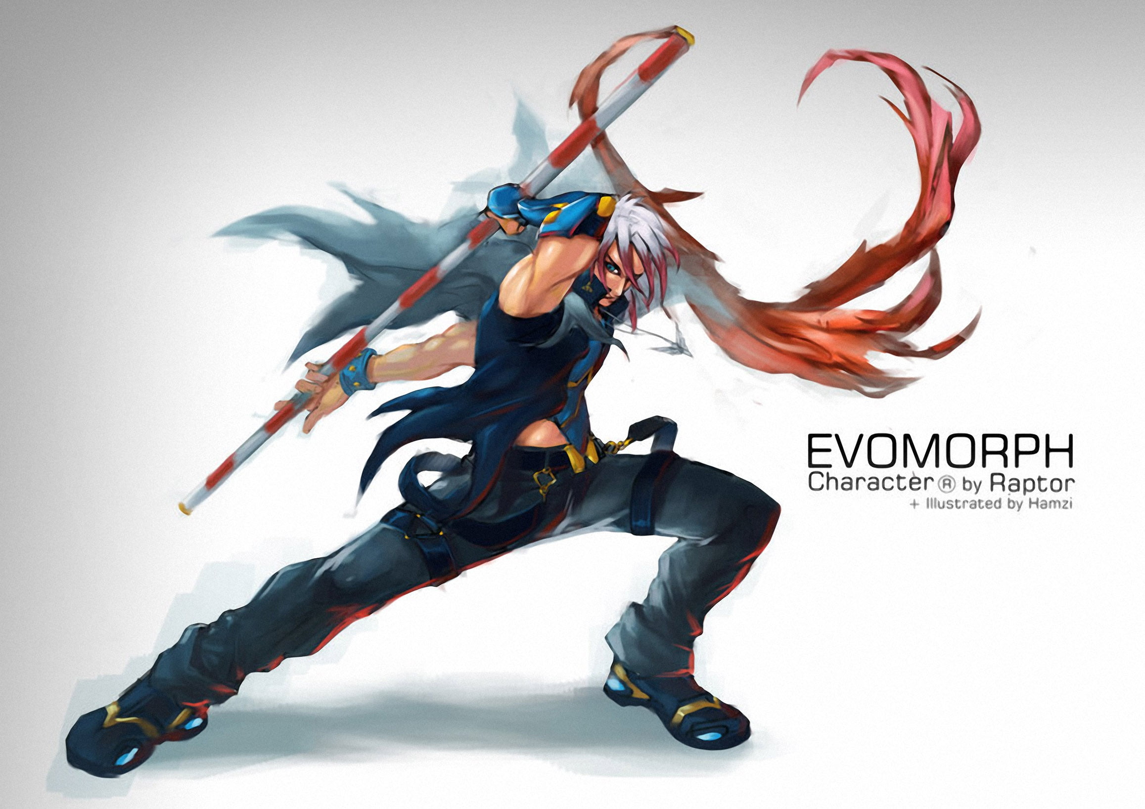 1080P, Evomorph by bayanghitam, staff, warrior, Commission, Faid Hamzi, HD Wallpaper