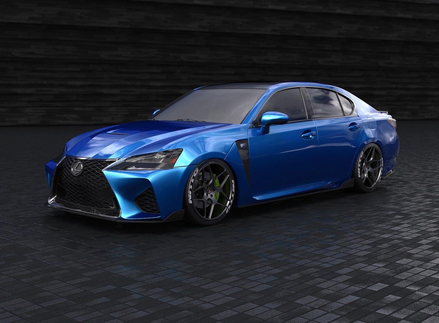 lexus, ishihara, 2016, 720P, blue, sema, gs-f, clark, HD Wallpaper
