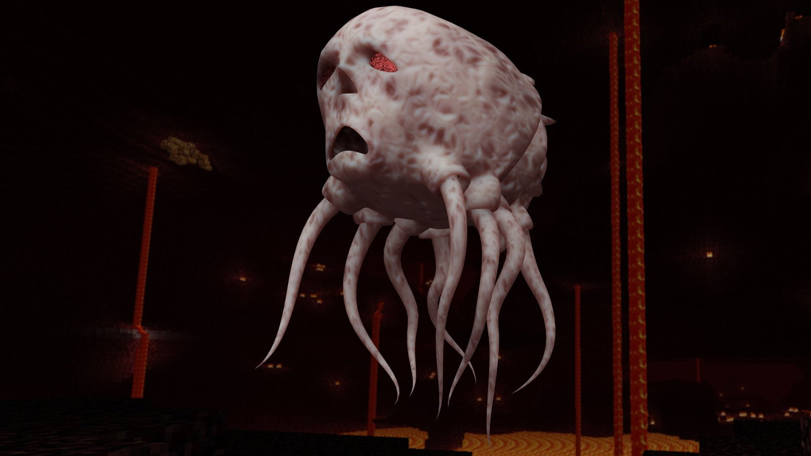 nether, 720P, minecraft, ghast, HD Wallpaper