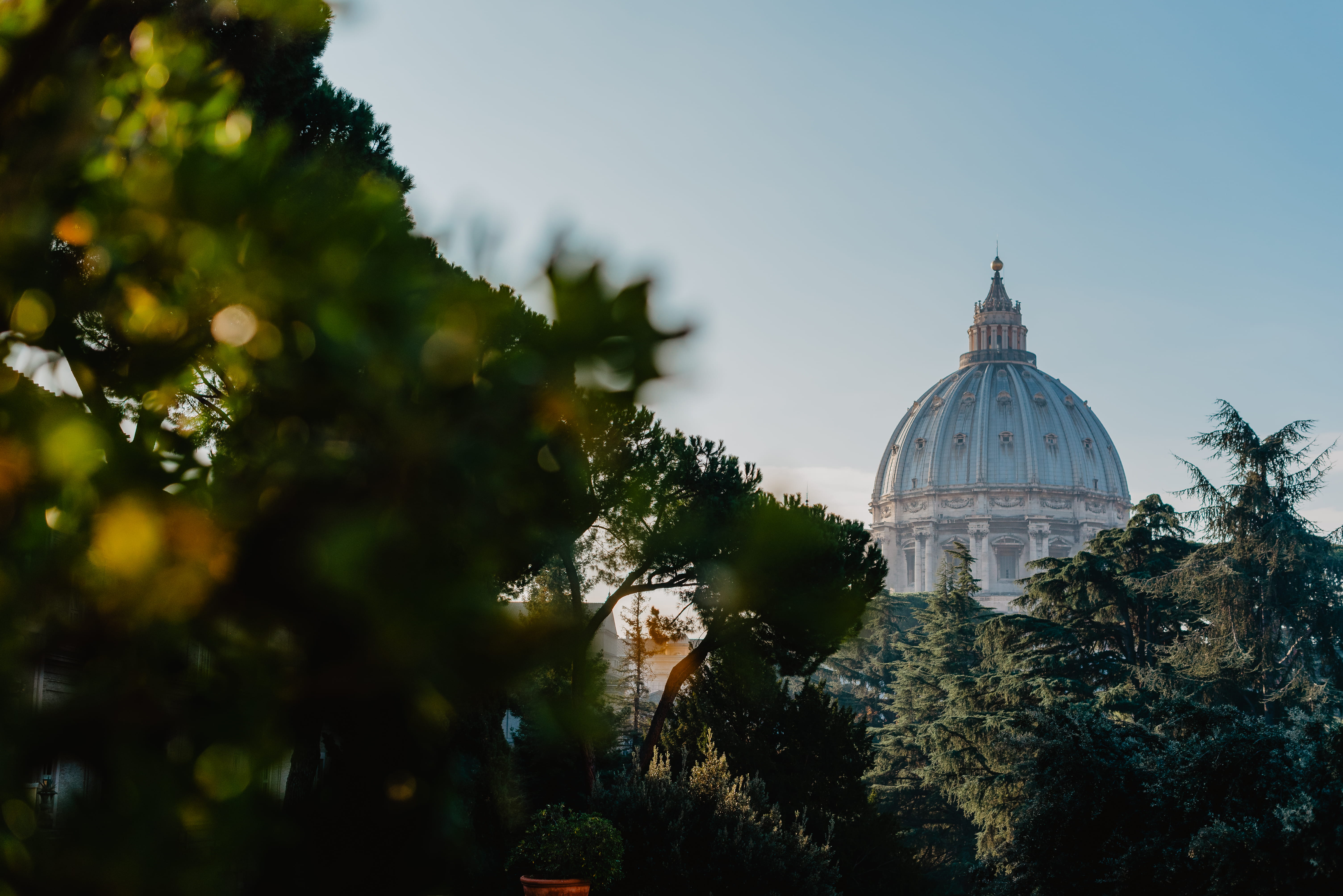 roma, basilica di san pietro in vincoli, rome, nature, sky, place of worship, no people, religion, 5K, plant, saint peters basilica, spirituality, building exterior, HD Wallpaper