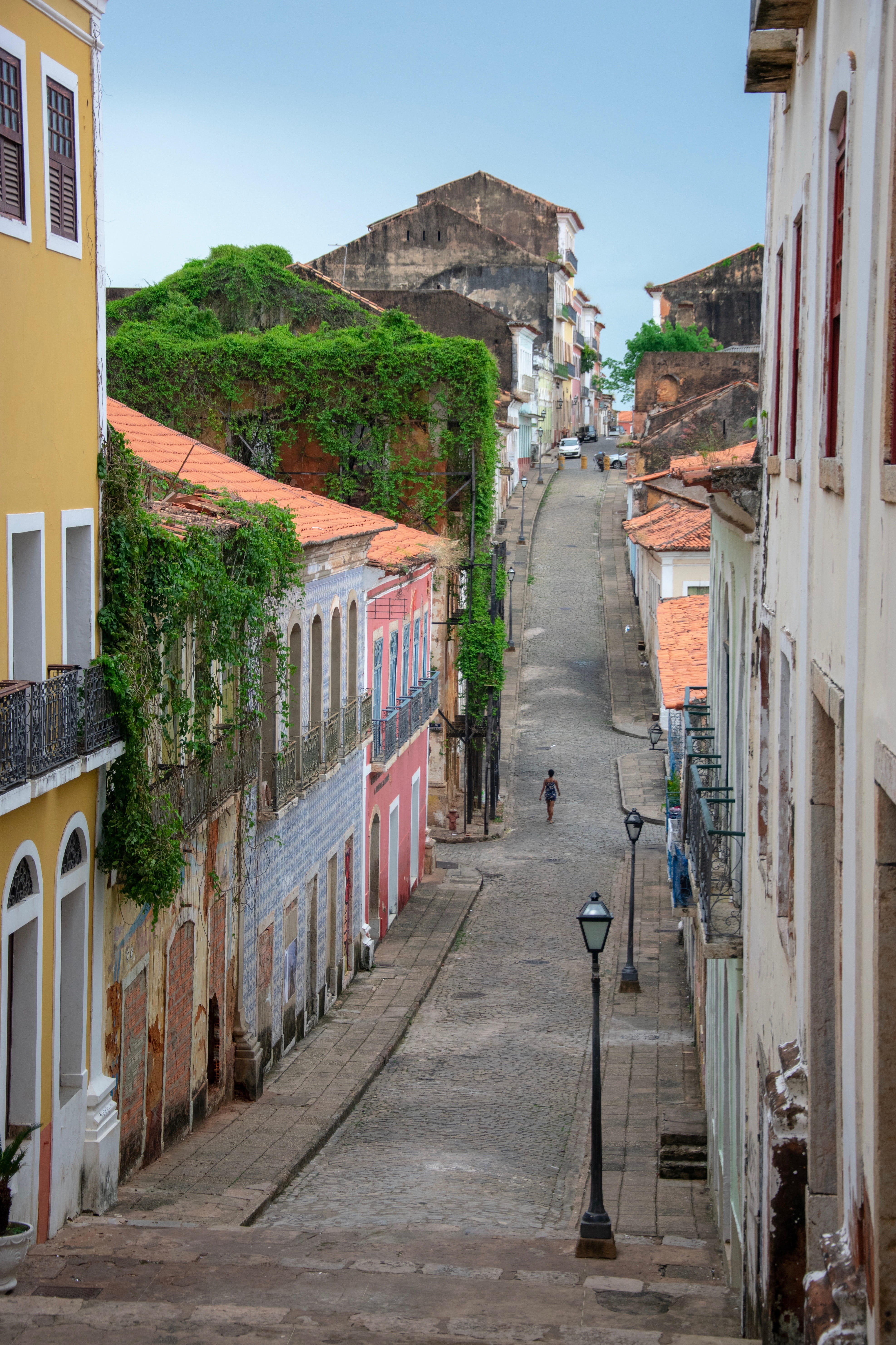 outdoors, city, sao luis, direction, day, street, urban, human, tarmac, roof, building exterior, transportation, daytime, pavement, history, diminishing perspective, Phone HD Wallpaper
