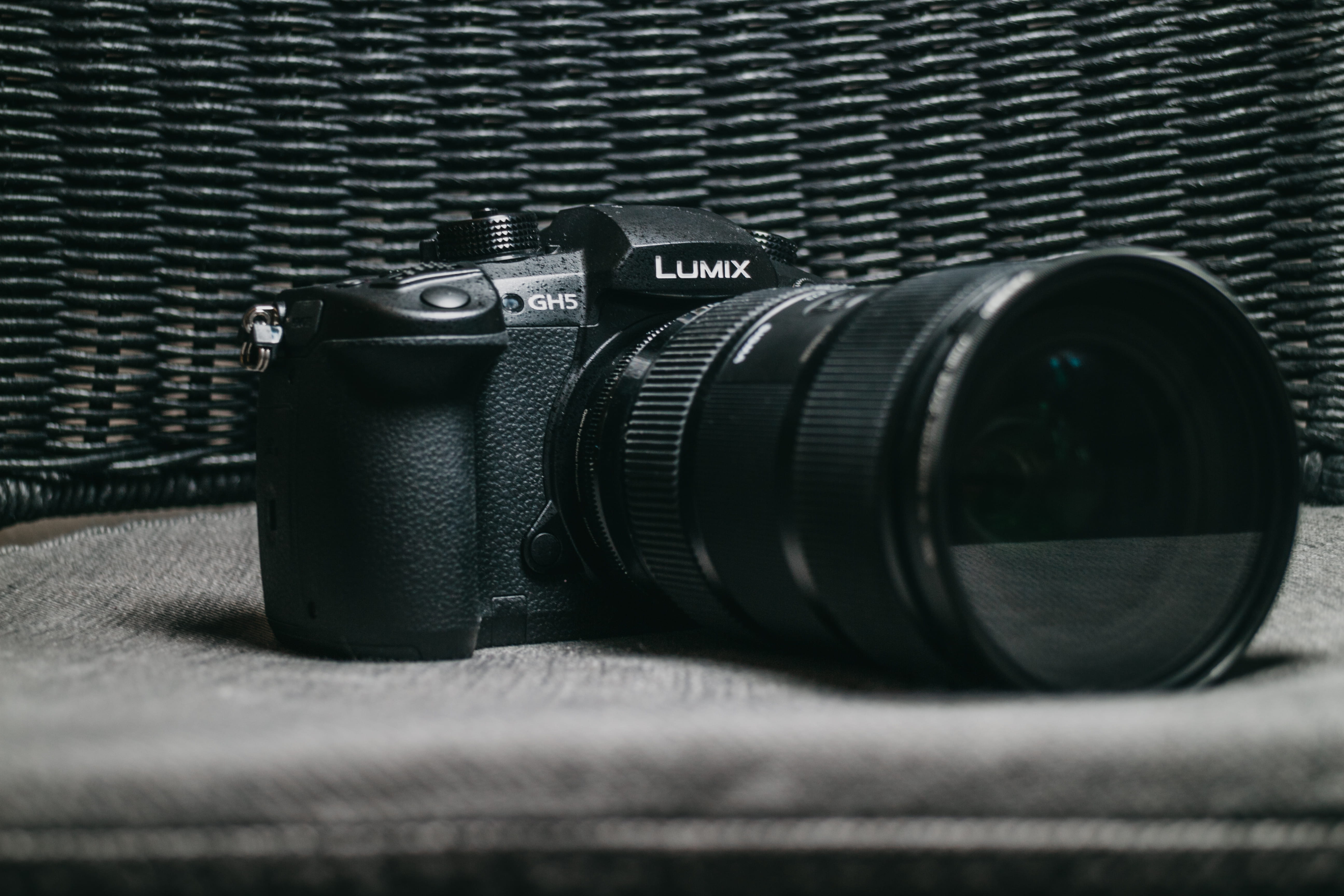 gh5, camera - photographic equipment, sigmalens, selective focus, equipment, lens - optical instrument, still life, mirrorlesscamera, 5K, no people, slr camera, HD Wallpaper