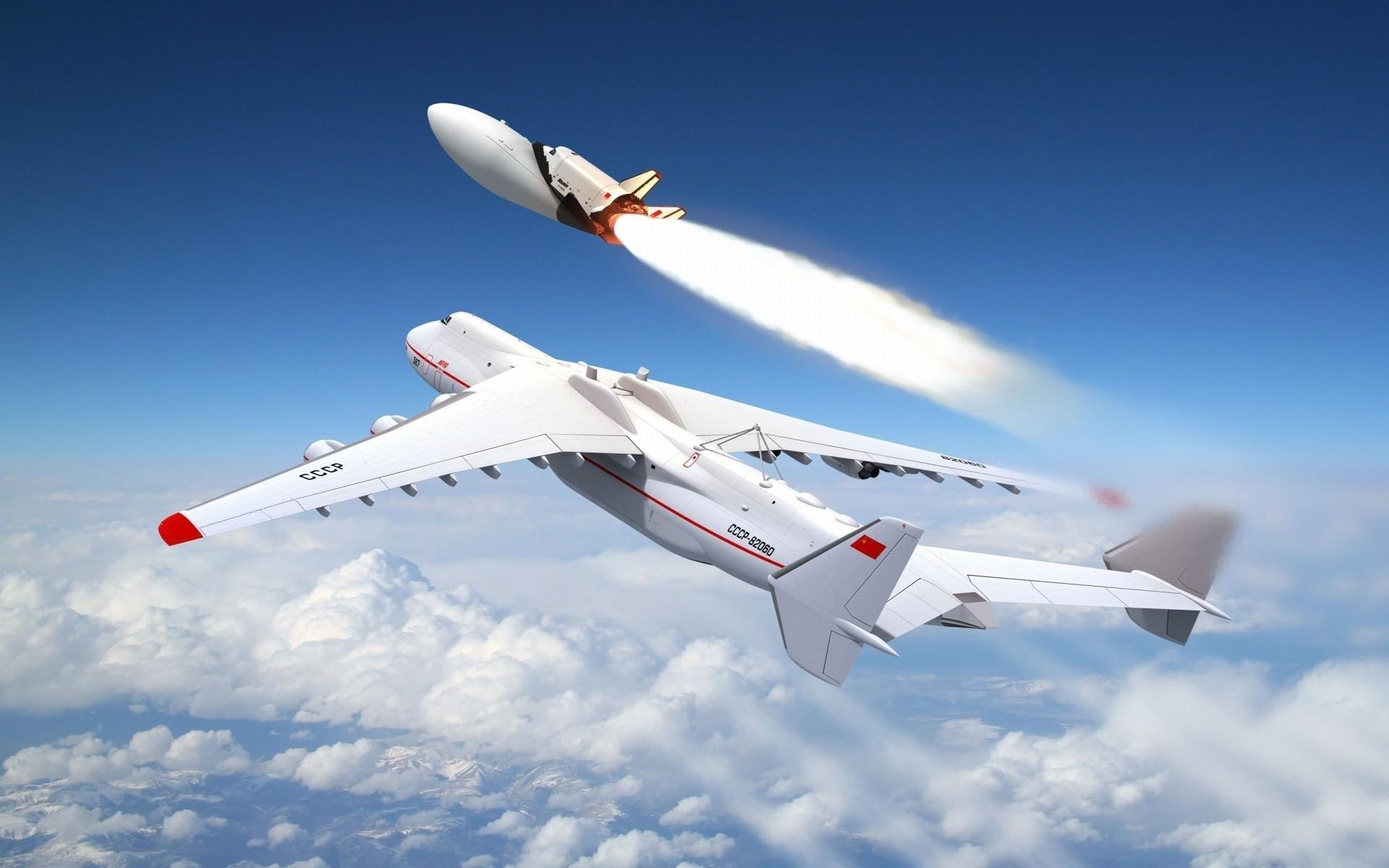 antonov, launch, white, airplane, aircraft planes, 1080P, an-225, HD Wallpaper