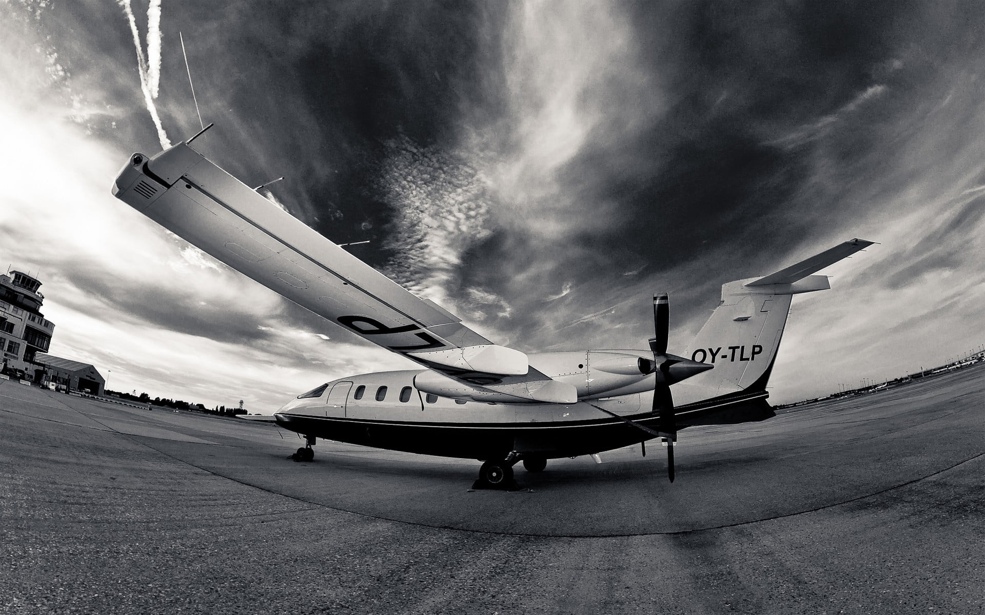 sky, air, plane, travel, airport, turbine, asphalt, public transportation, air Vehicle, business Travel, journey, fuselage, airport runway, black and white, HD Wallpaper