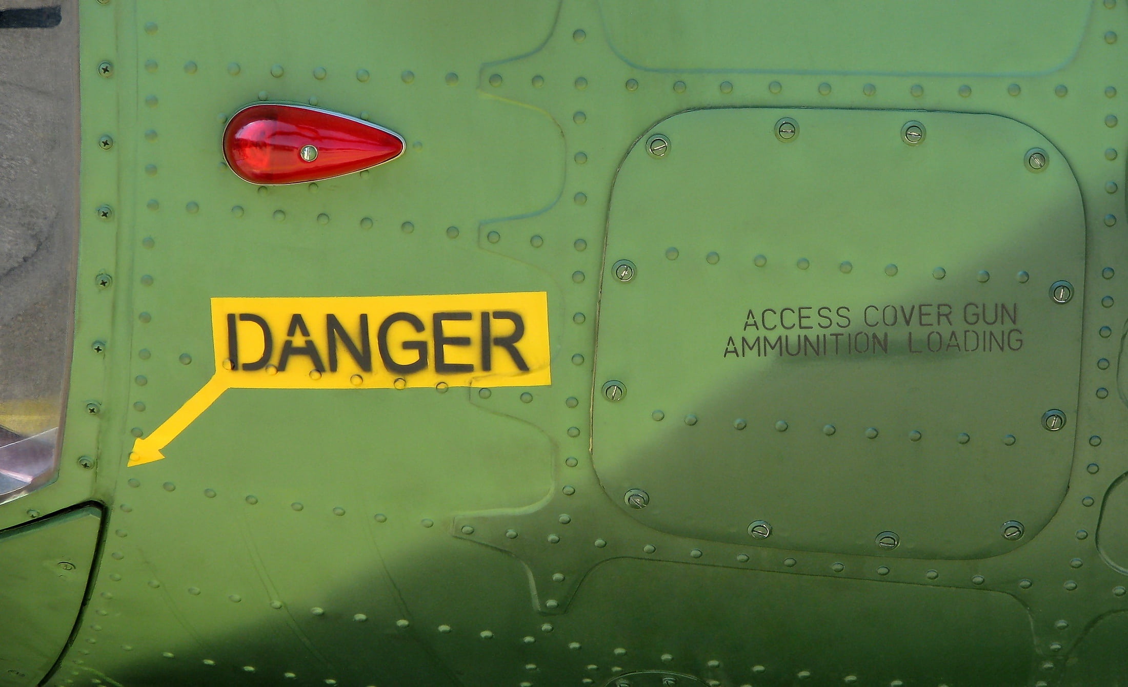 backgrounds, guidance, communication, fuselage, metal, military, warning sign, yellow, close-up, 1080P, text, military aircraft, air vehicle, gun ammunition, HD Wallpaper