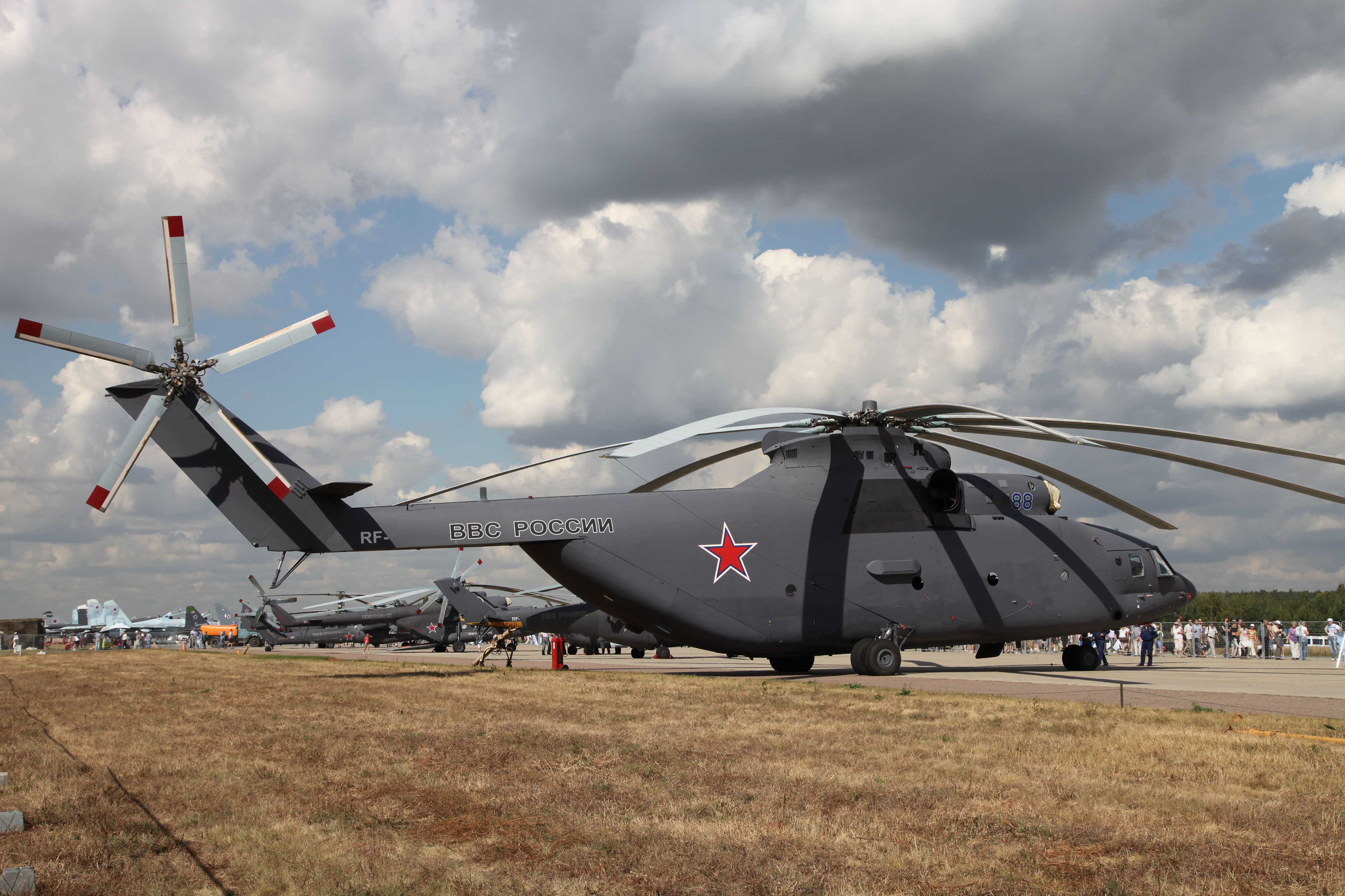 the airfield, exhibition, Soviet/Russian, aircraft, 4K, multipurpose, helicopter, Mi-26, transport, HD Wallpaper