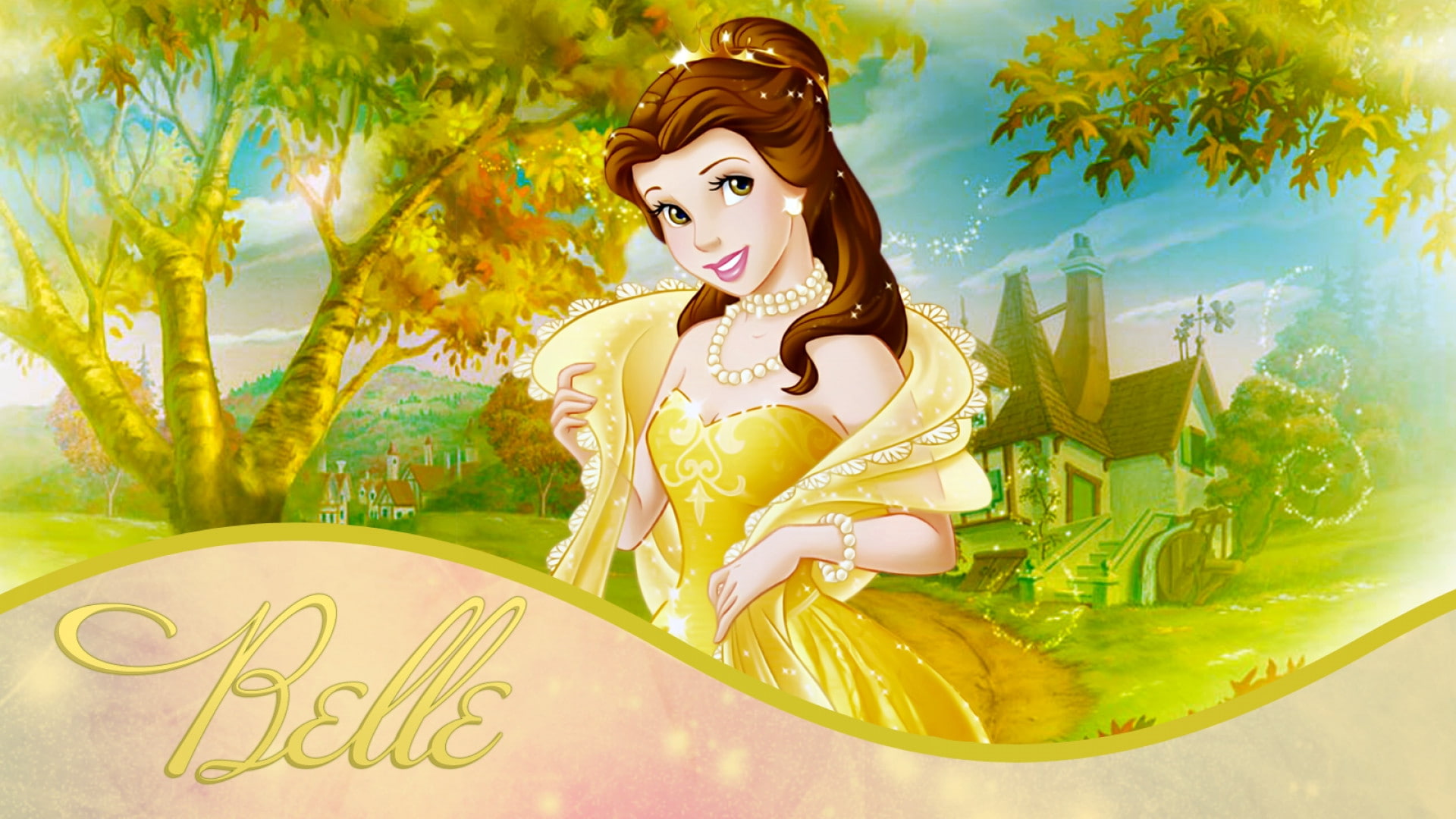 images, 4k walpapers, 1080P, 1920x1080, cartoon, japanese, princess, disney, cartoons, belle, hd, kids, HD Wallpaper