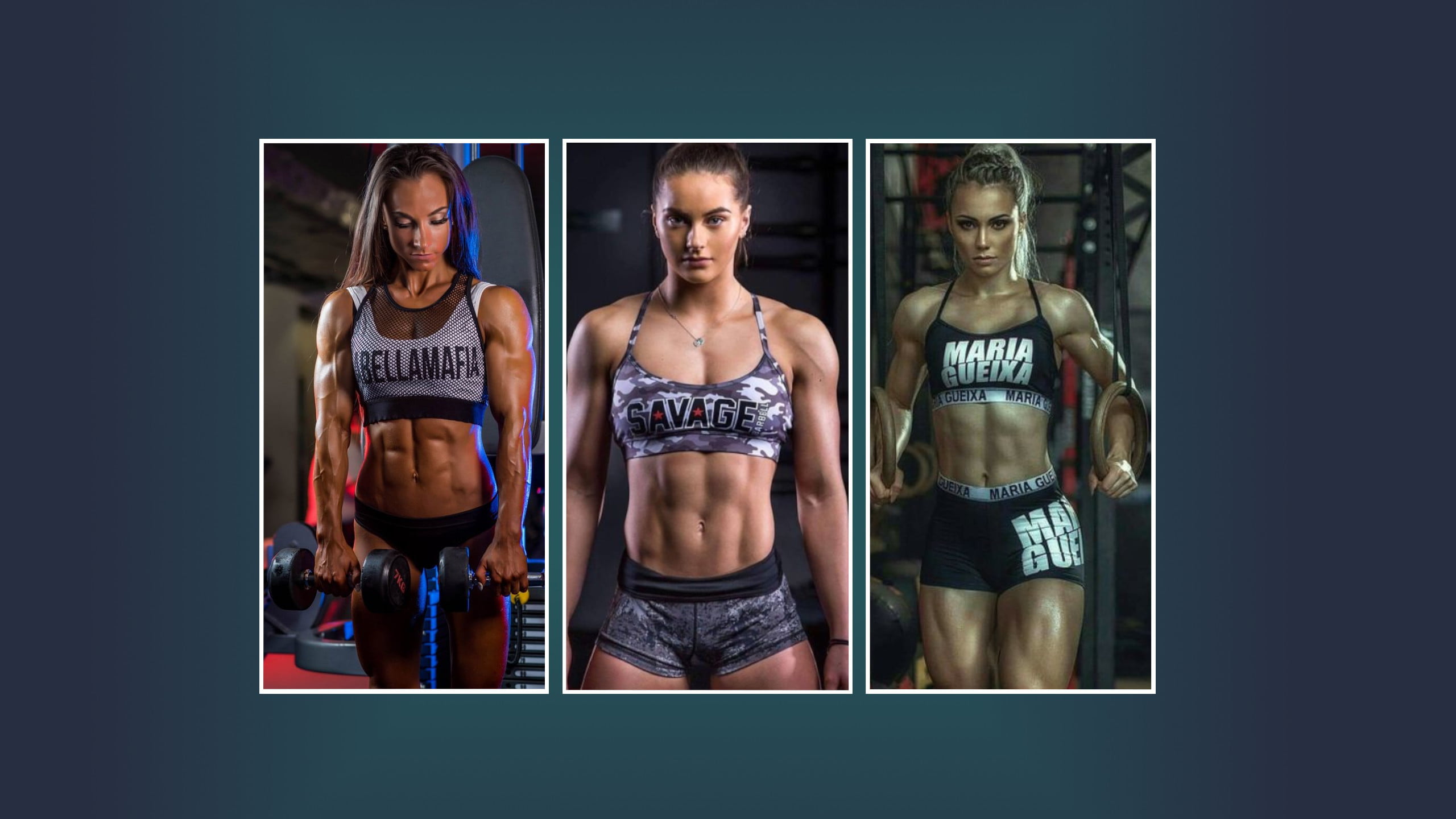 fitness model, bodybuilders, blonde, 2K, 6-pack, brunette, HD Wallpaper