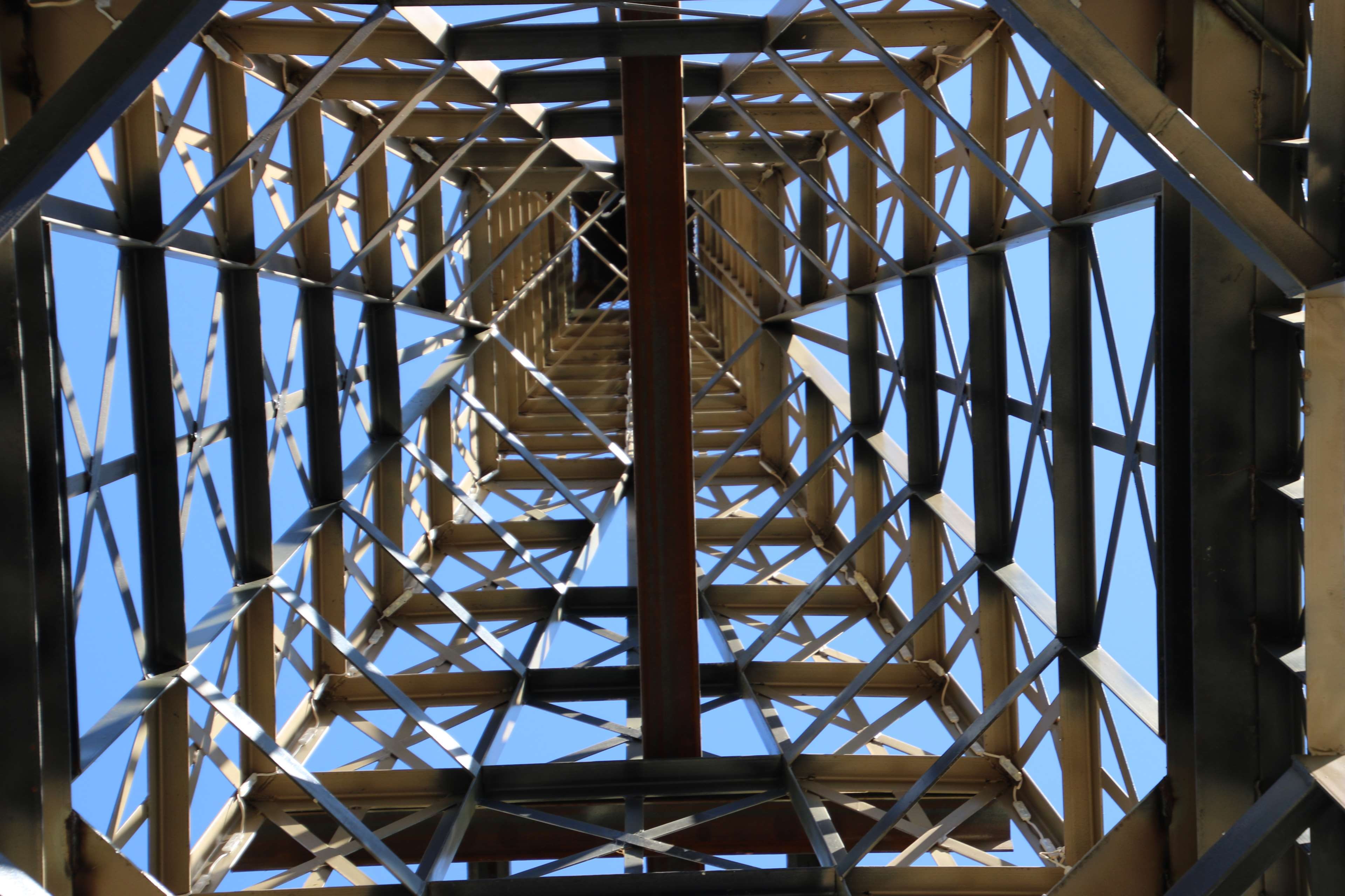 no people, connection, directly below, architectural feature, trellis, france, built structure, architecture, day, nature, girder, close-up, sky, pattern, HD Wallpaper
