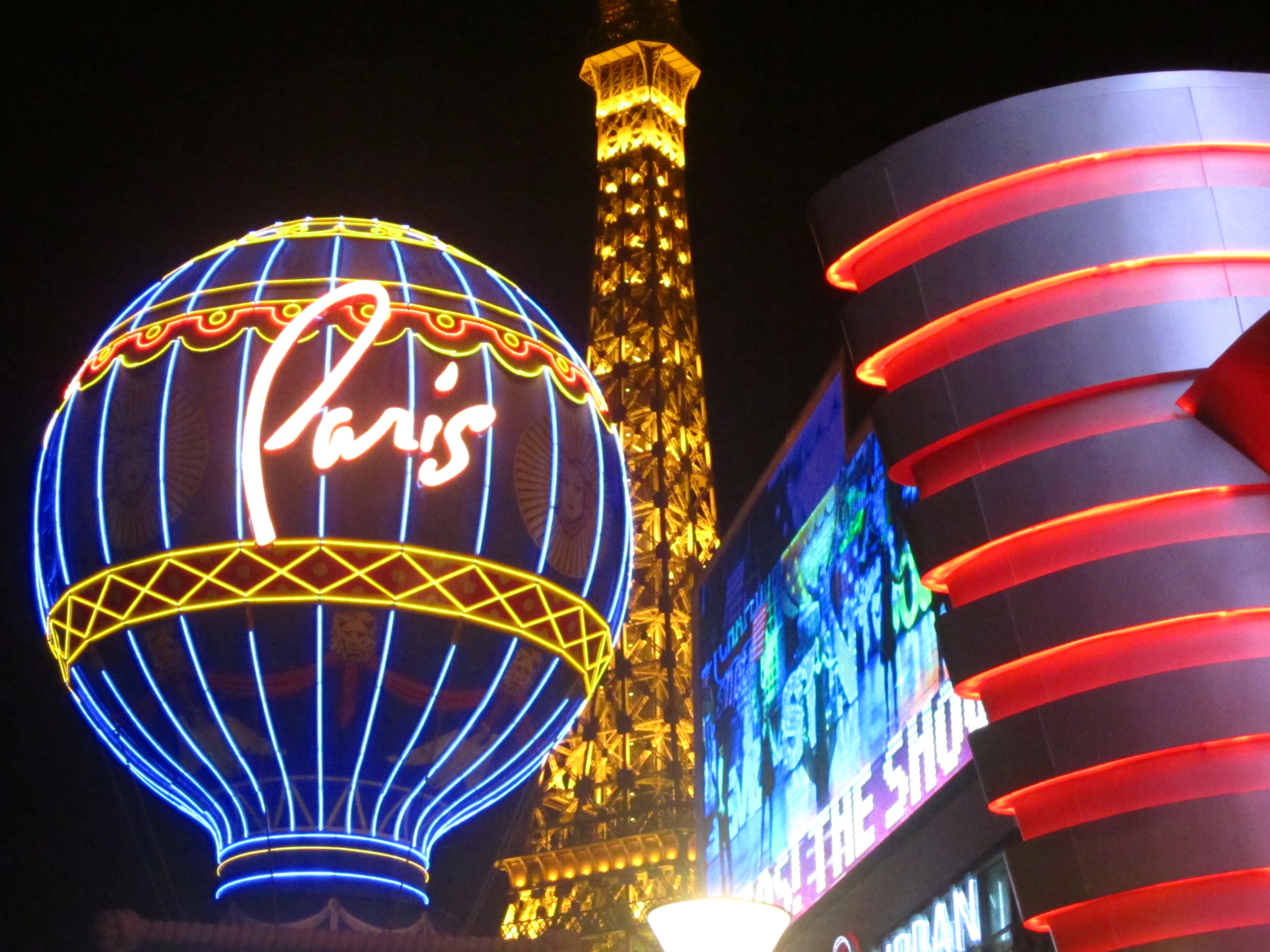 paris, casino, eiffel, las vegas, city, built structure, lighting, neon, arts culture and entertainment, vegas, travel destinations, building exterior, HD Wallpaper