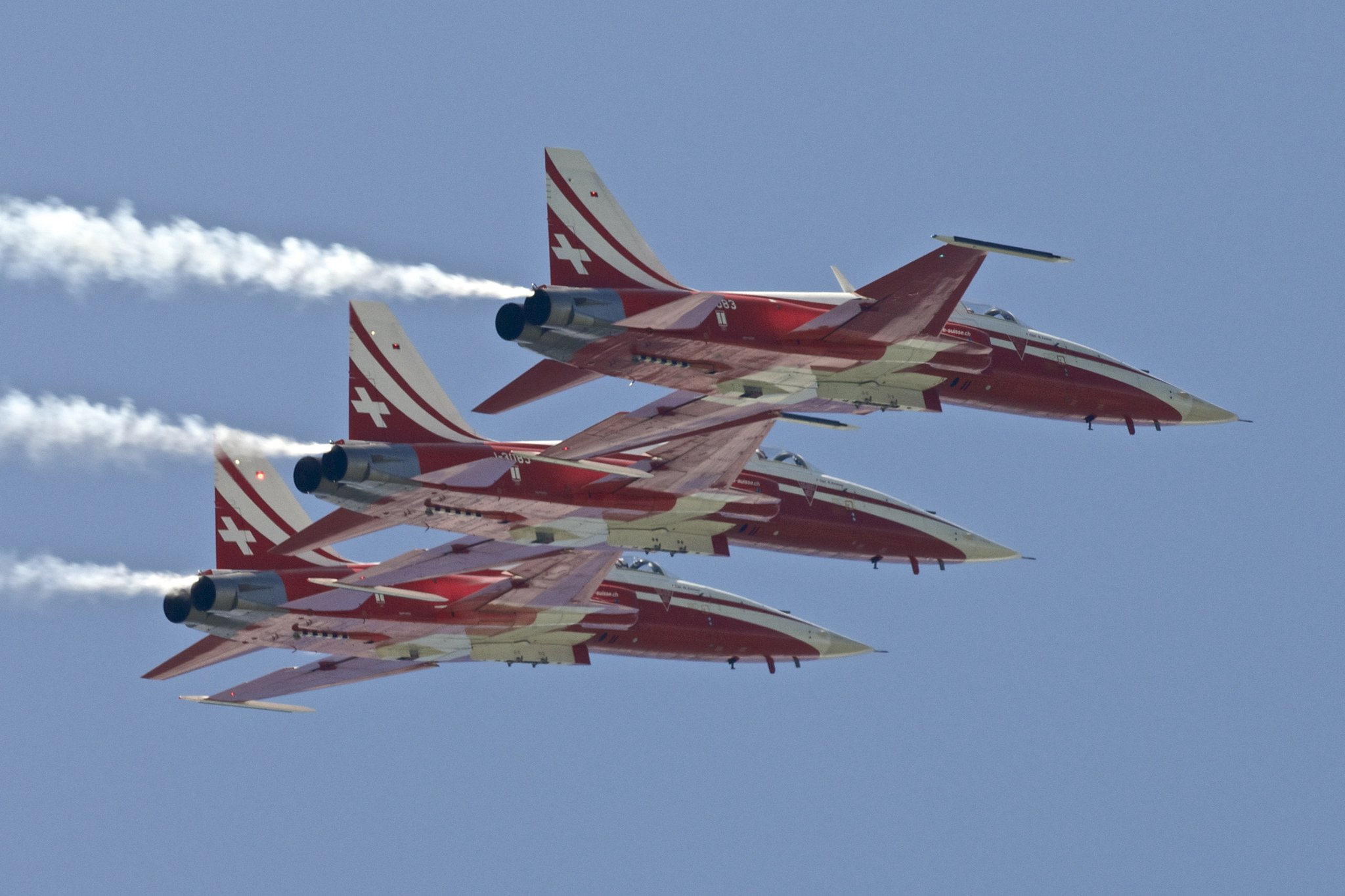1080P, suisse, northrop, fighter, acrobatic, dom, aircraft, jet, air, aviation, patrouille, f 5, HD Wallpaper