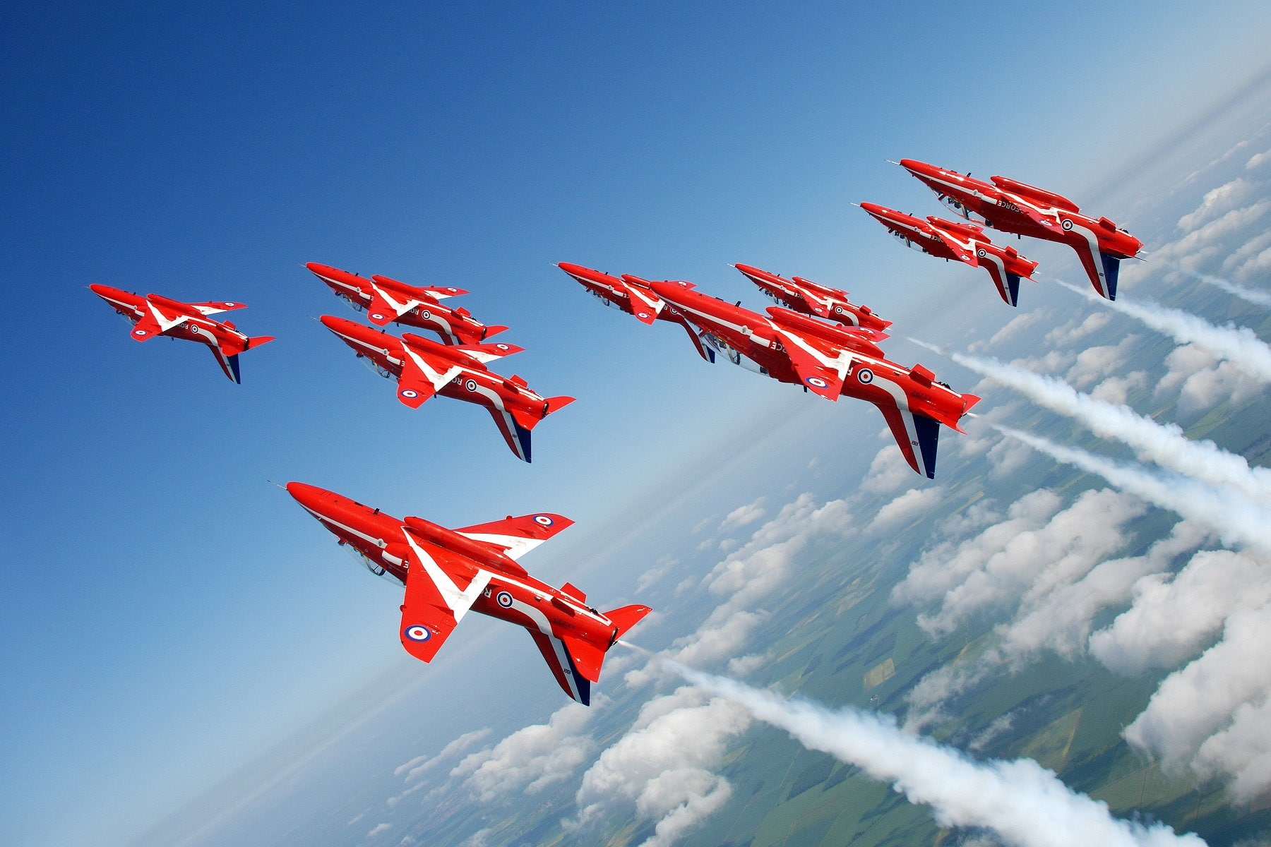 720P, force, aircrafts, hawk, red, bae, acrobatic, jet, mk1, england, team, air, arrows, royal, HD Wallpaper