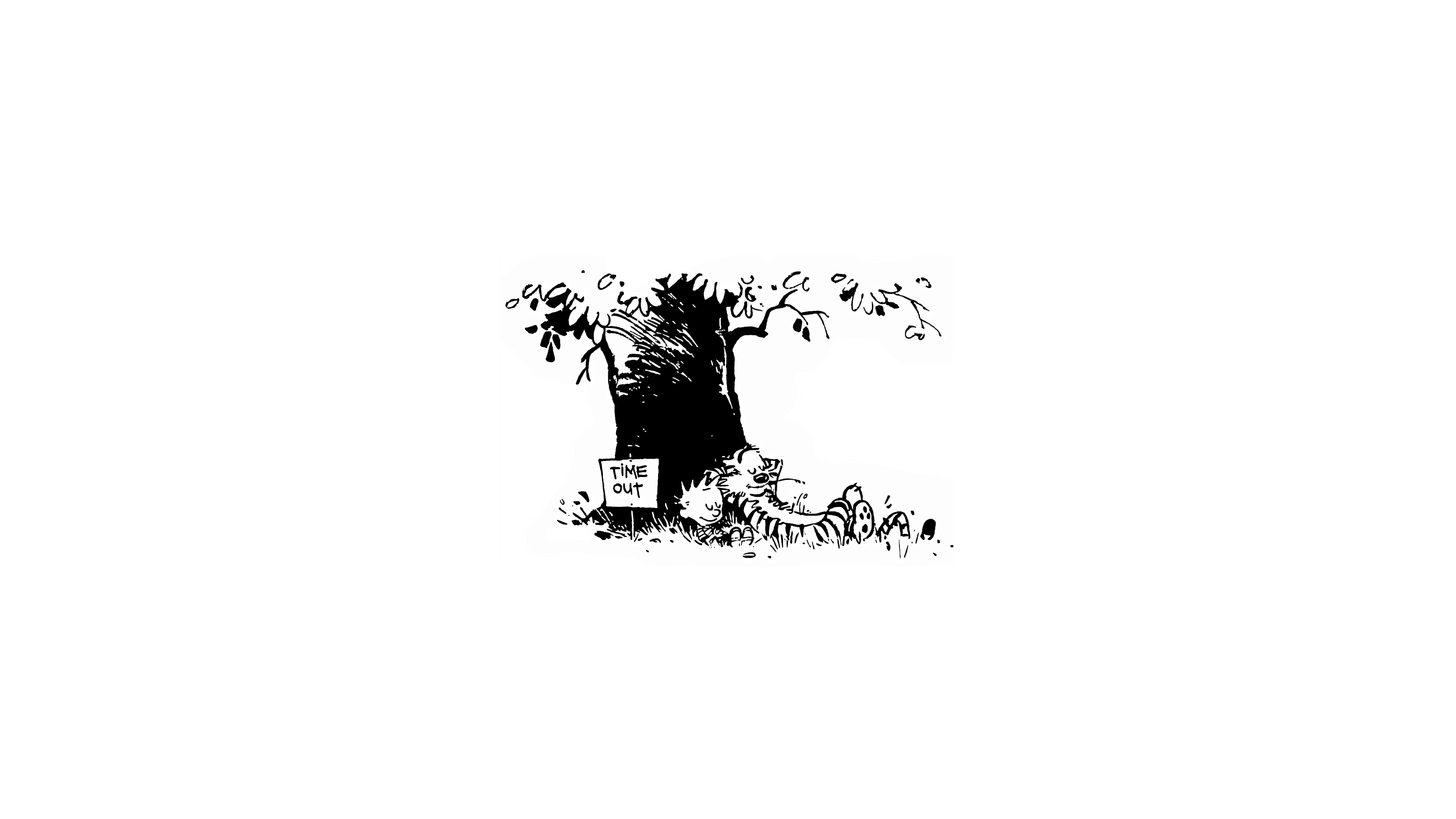 Bill Watterson, white background, comics, Calvin and Hobbes, 4K, HD Wallpaper