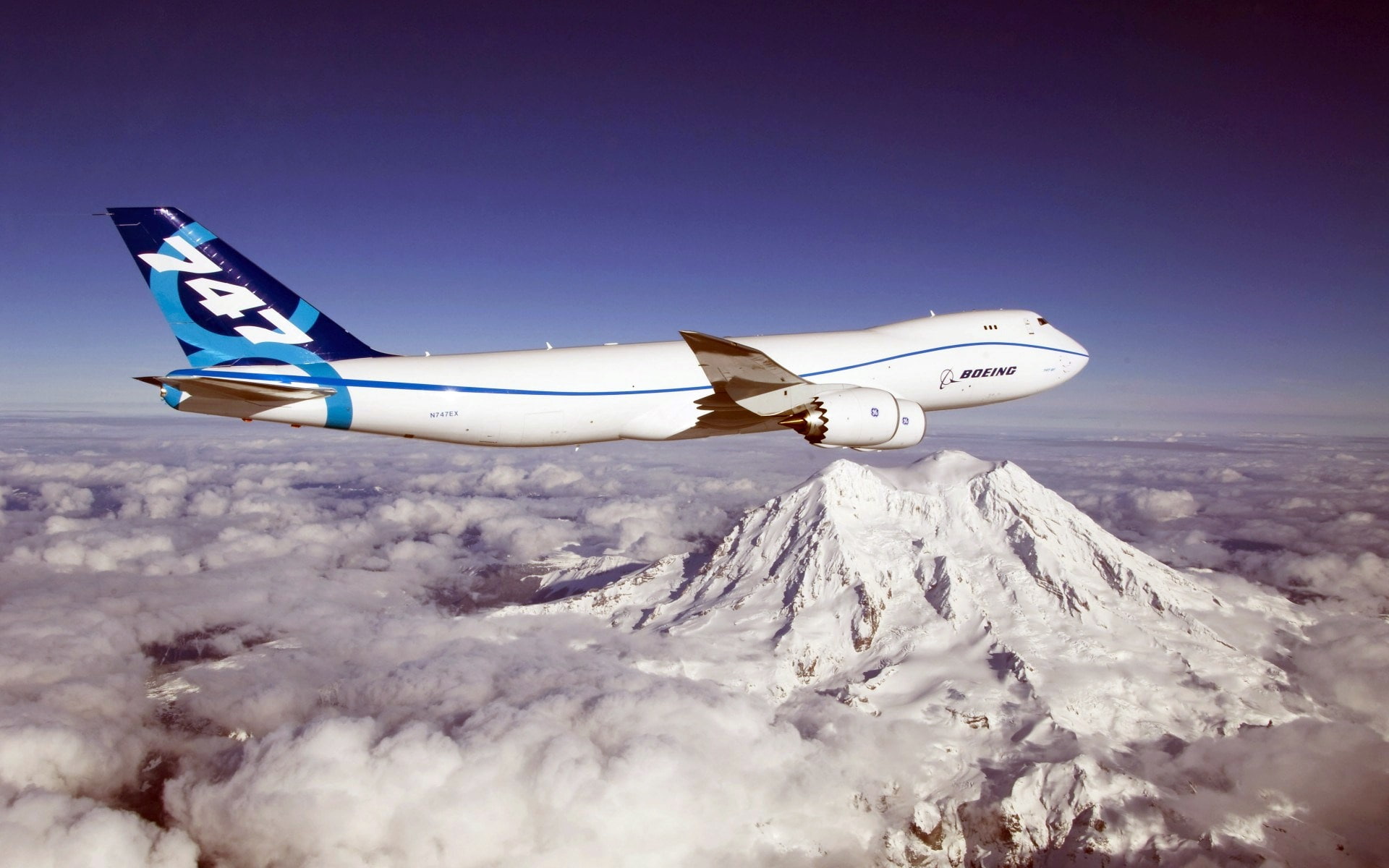 Clouds, Sky, 1080P, Mountains, Boeing, Blue, Aircraft, HD Wallpaper