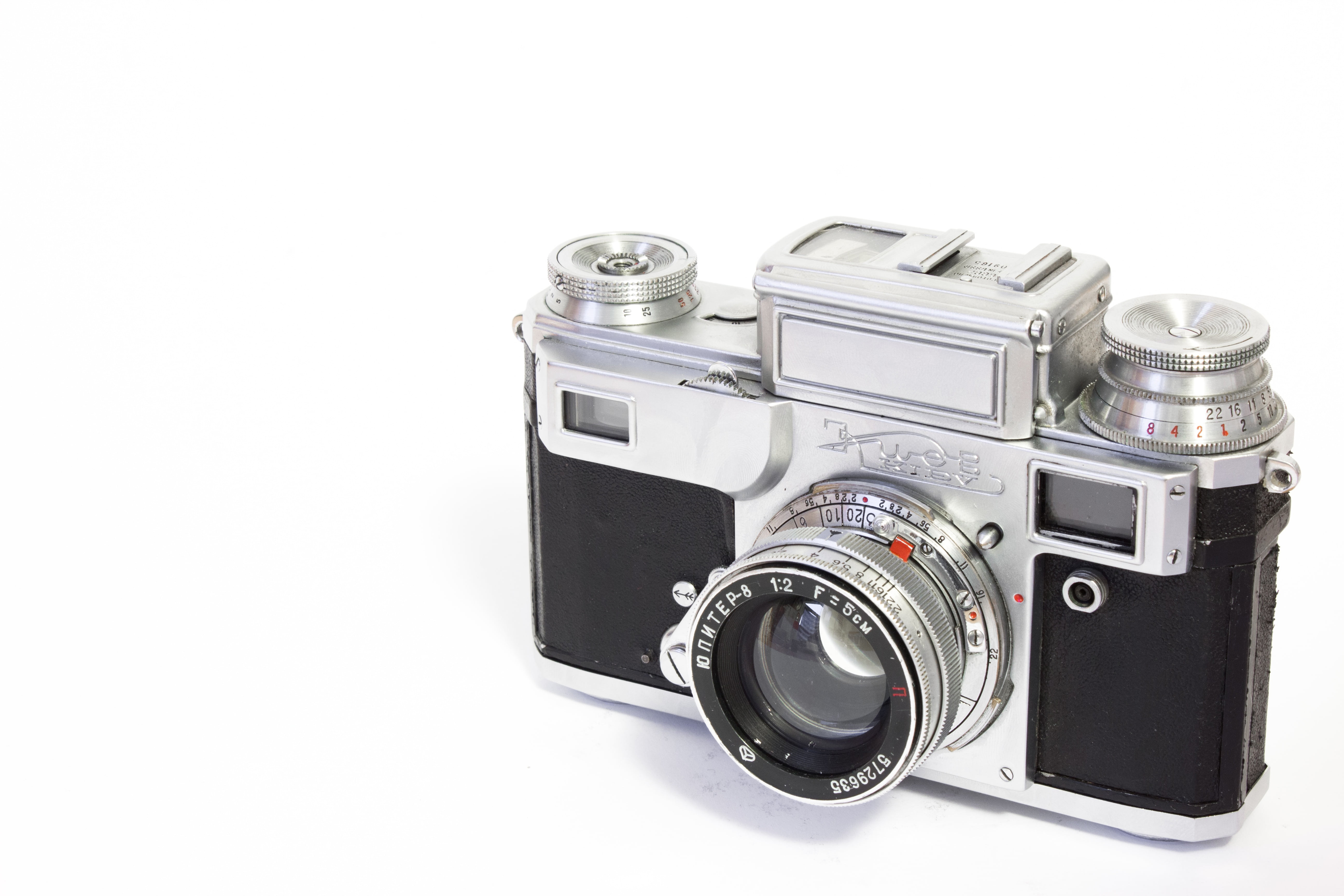 recording, retro look, metal, white background, still life, studio shot, lens, no people, kiev, equipment, photo, film, nostalgia, cut out, rangefinder, HD Wallpaper
