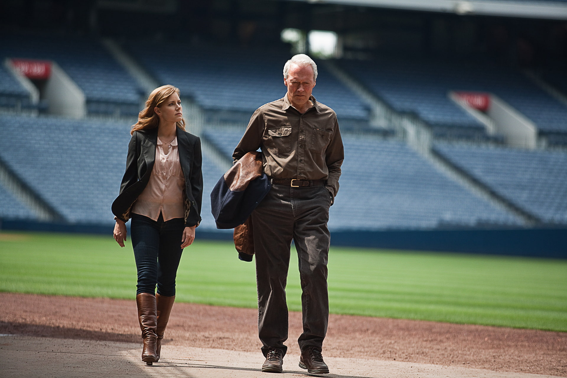 tribune, Clint Eastwood, field, baseball, stadium, sport, Amy Adams, Trouble with the Curve, Curveball, frame, 1080P, HD Wallpaper