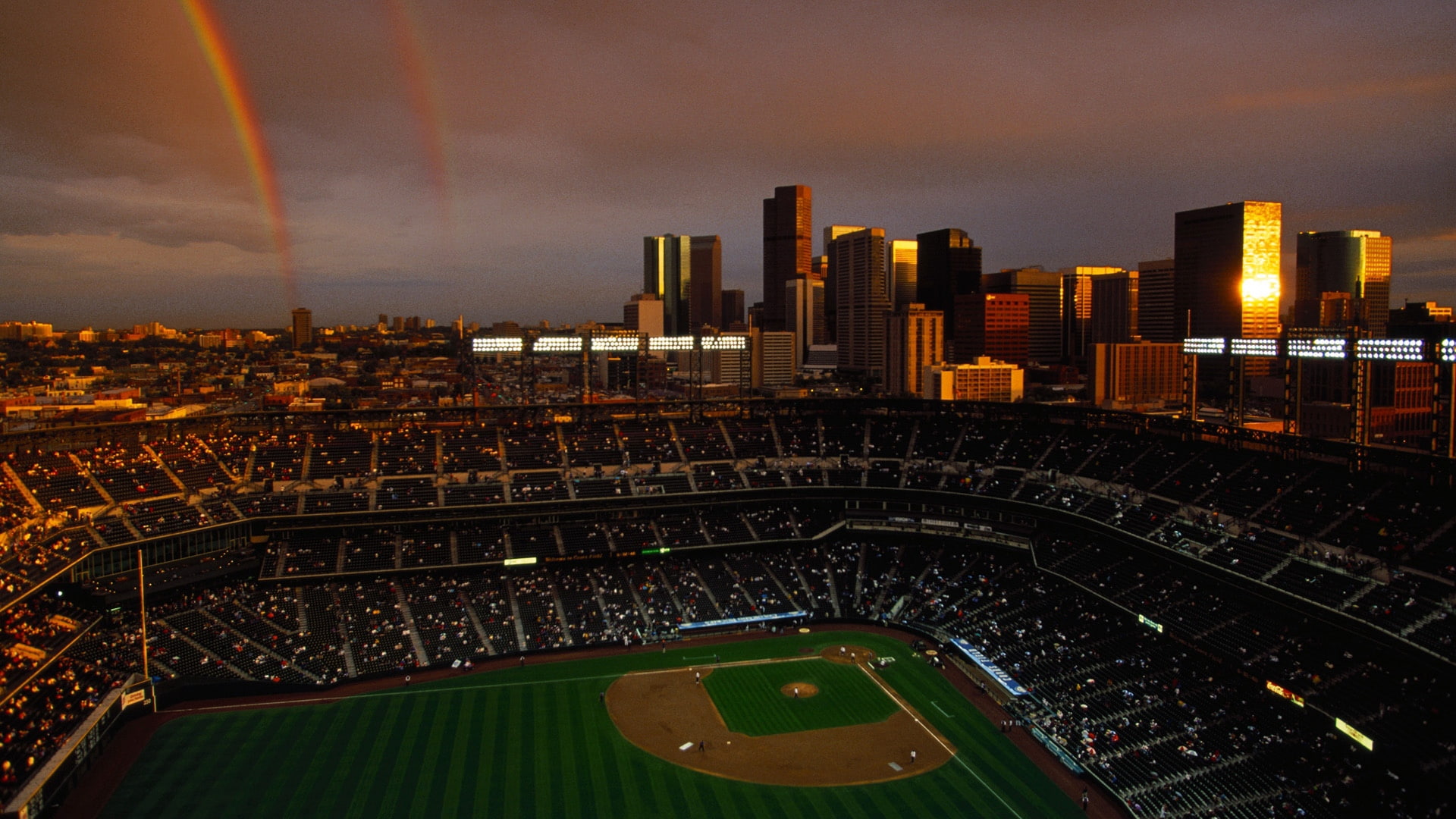 field, stadium, tribune, denver, 1080P, HD Wallpaper