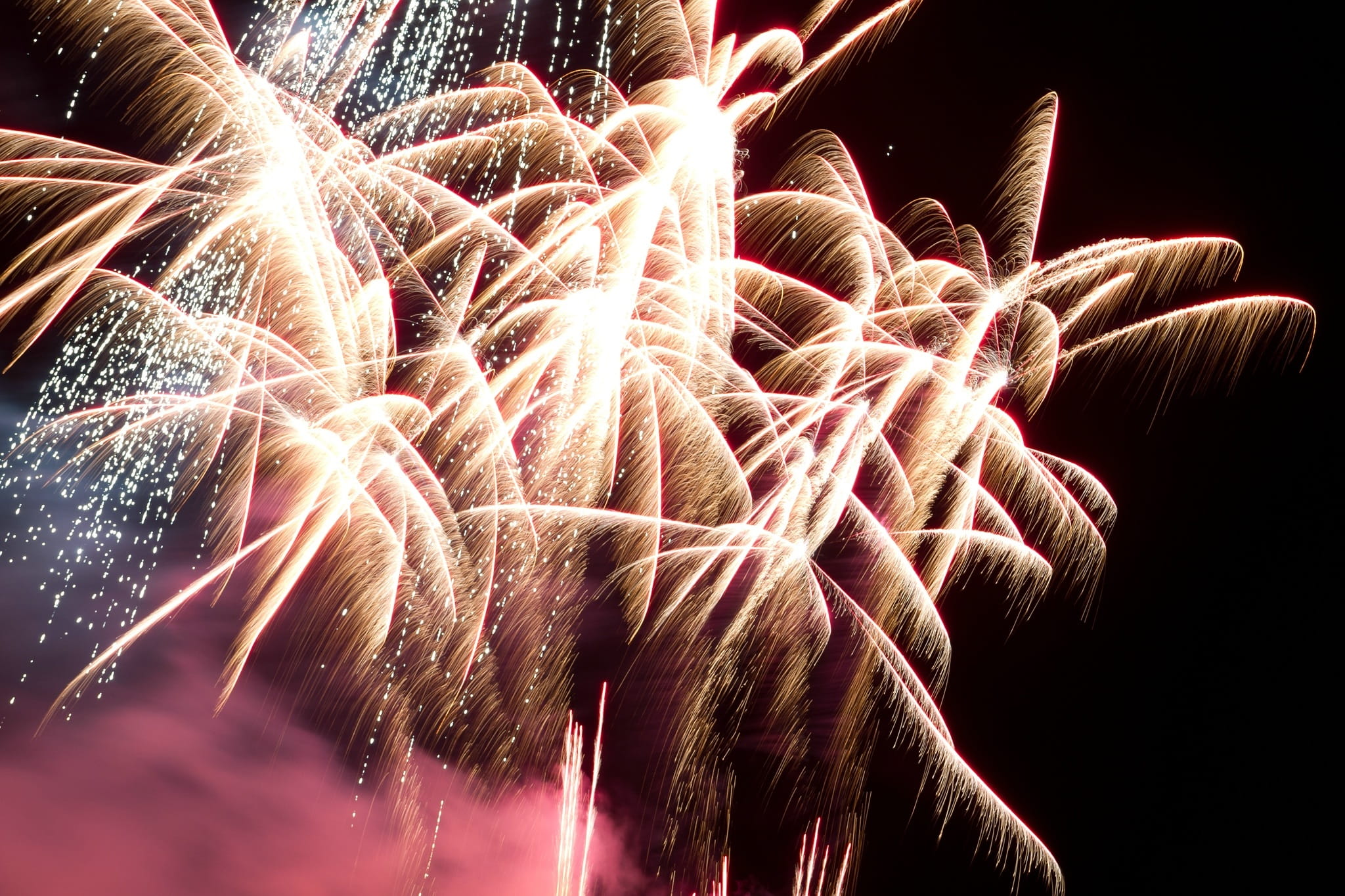 glowing, cologne, arts culture and entertainment, red, Night, long exposure, nature, fireworks rocket, event, sylvester, multi colored, new years day, new years greetings, HD Wallpaper