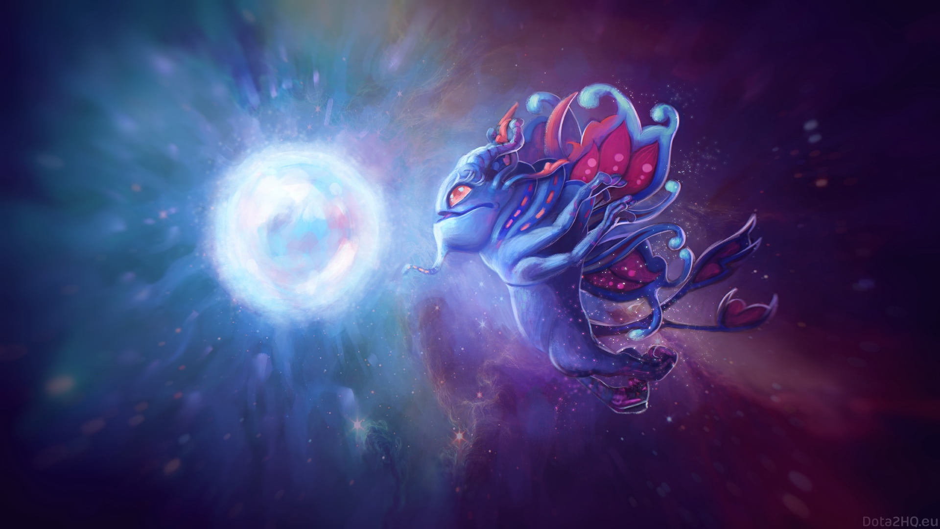 jellyfish, purple, 1080P, io, glowing, animal wildlife, red, animal, multi Colored, dota 2, space, nature, blue, abstract, group of animals, backgrounds, HD Wallpaper