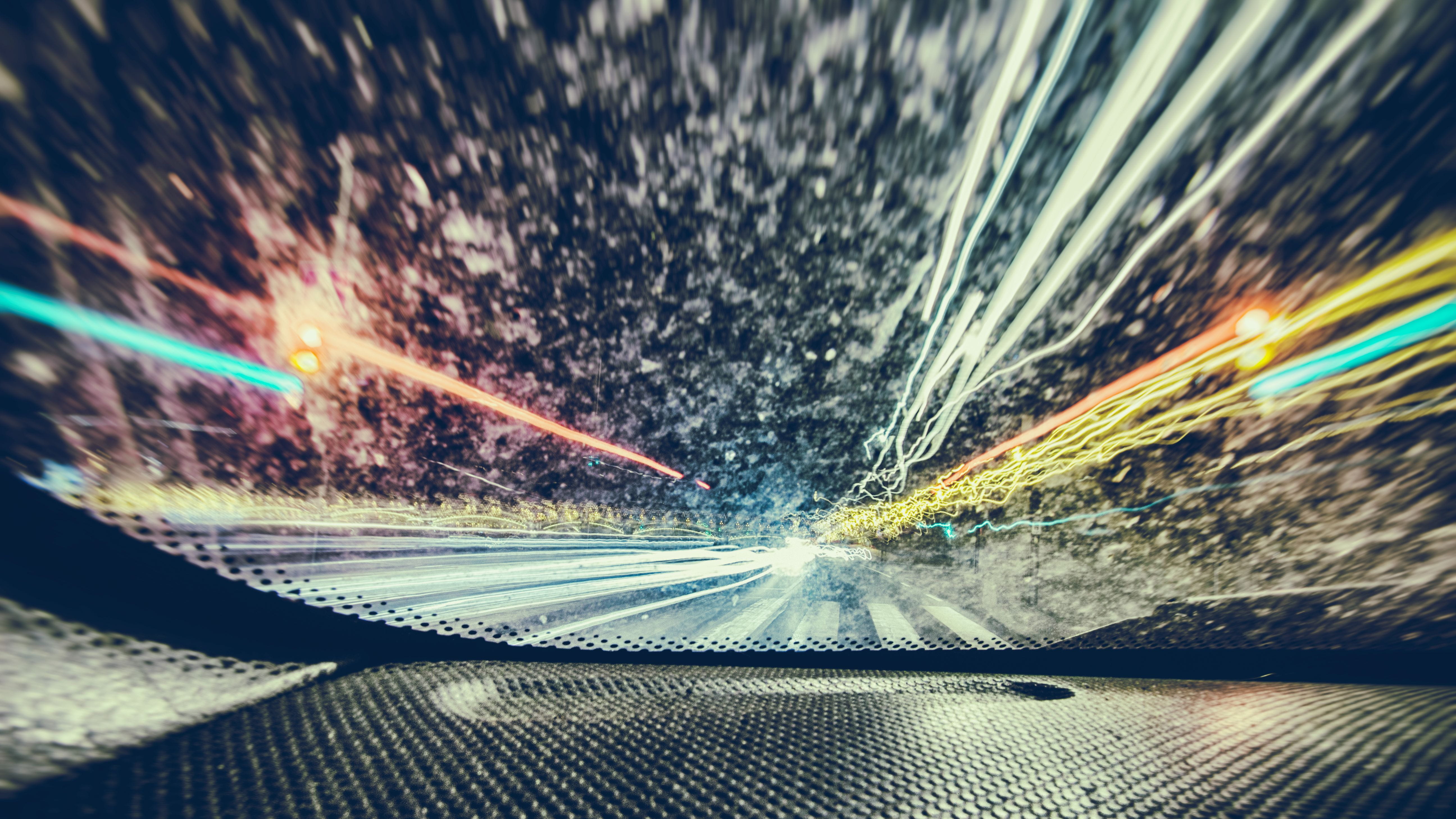 motor vehicle, traffic, hallucination, lights, blurred motion, vision, illuminated, city, long exposure, mode of transportation, land vehicle, car interior, HD Wallpaper