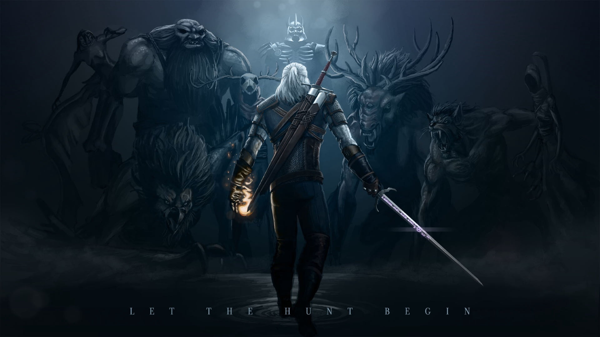 backgrounds, saxophone, witcher, 1080P, music, military, the witcher 3, government, gun, lighting equipment, weapon, monsters, standing, people, army, HD Wallpaper