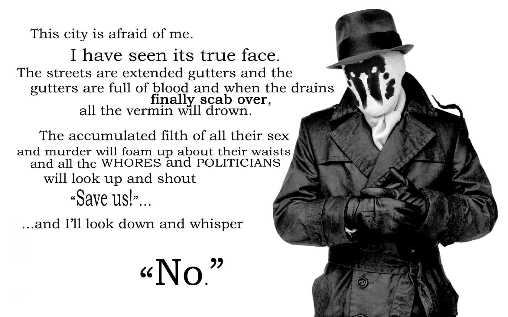 720P, hd, art, rorschach, x, entertainment, Quotes, Watchmen, monochrome, movies, HD Wallpaper