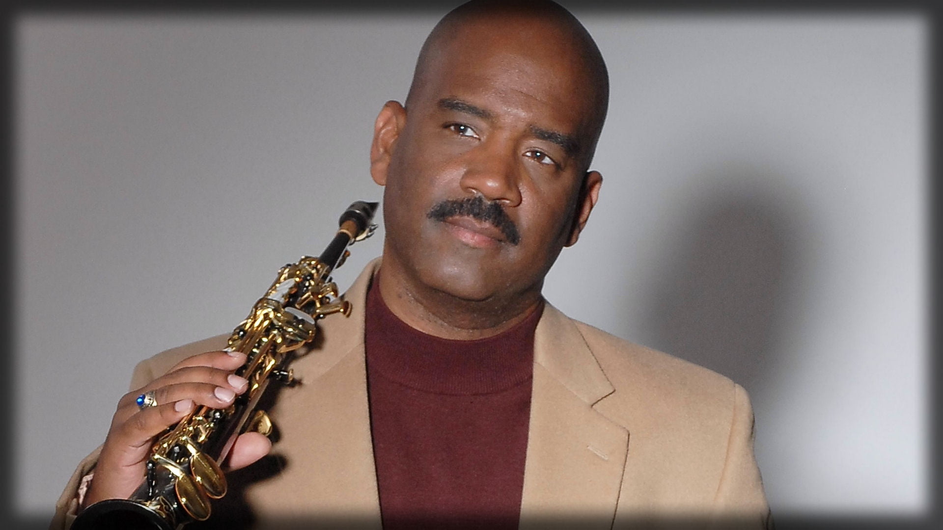 playing, brass, instrument, trumpet, 1080P, portrait, skill, musical instrument, arts culture and entertainment, saxophone, artist, jacket, mustache, one person, HD Wallpaper