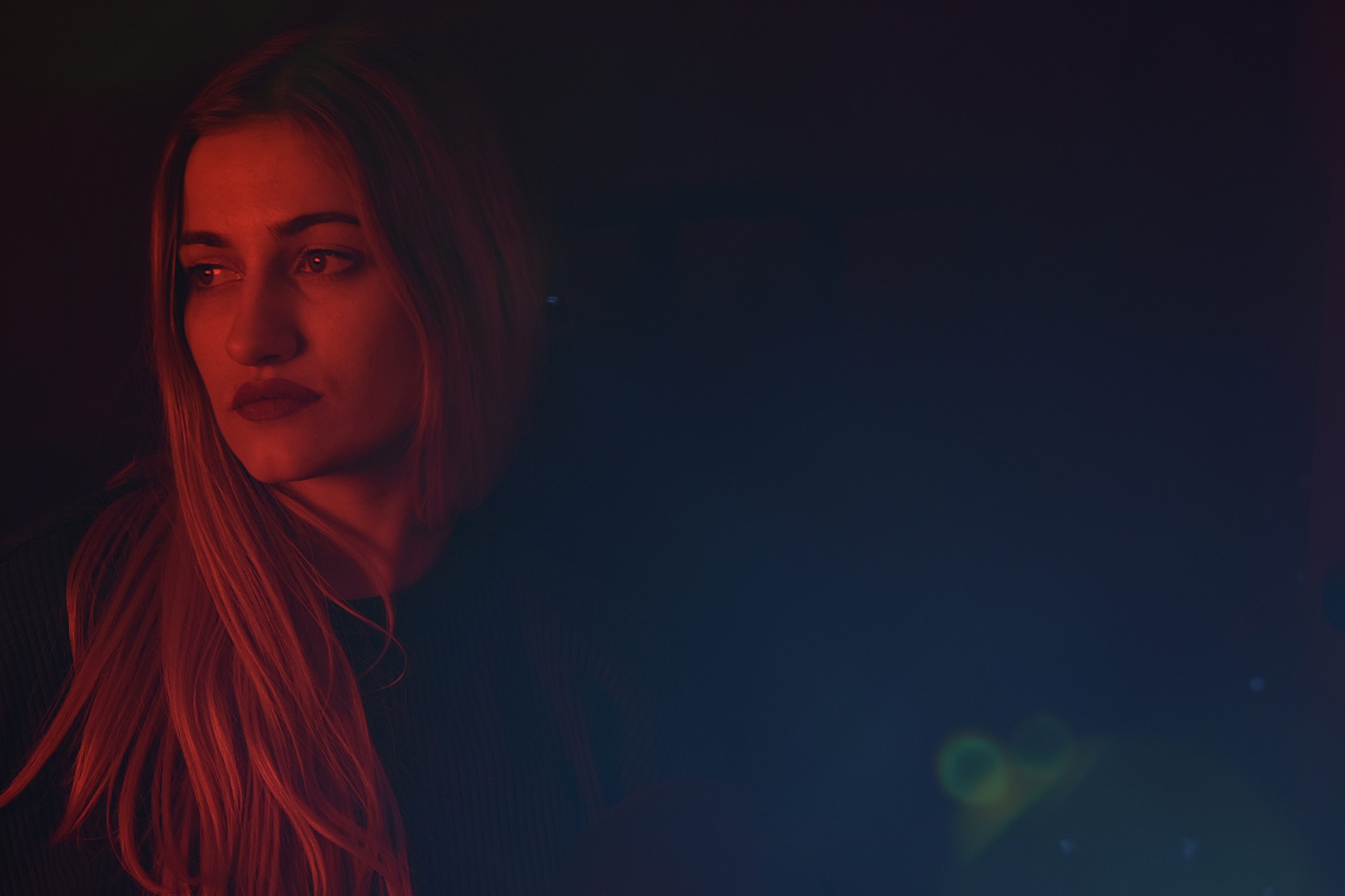 studio shot, adult, night, human face, art, hairstyle, facial expression, headshot, dark, insubstantial, beautiful, red, beautiful woman, person, young women, HD Wallpaper