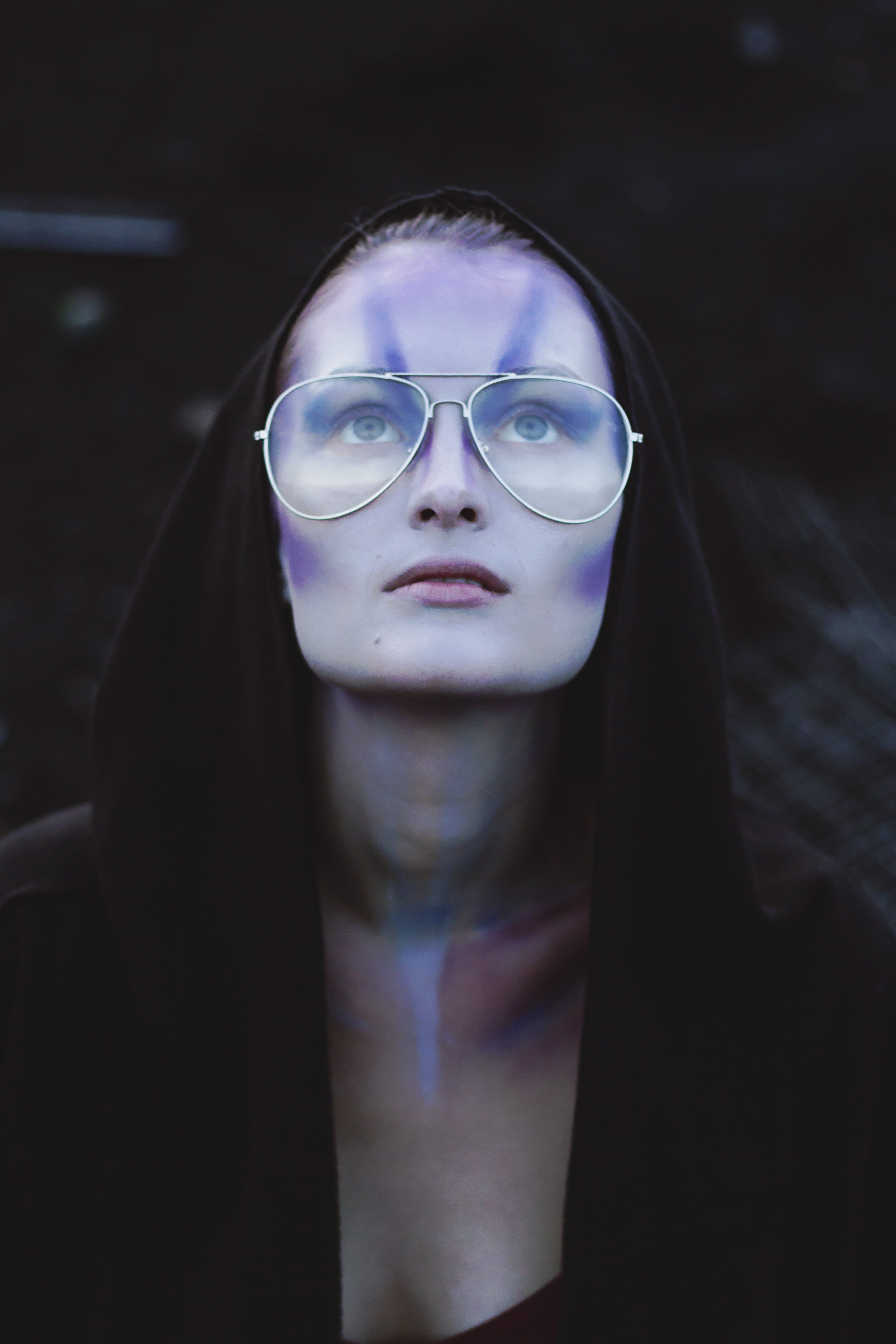 one person, aviator, girl, veil, beautiful woman, real people, pullover, mid adult, person, women, creepy, model, skin, female, glasses, fantasy, leisure activity, Phone HD Wallpaper