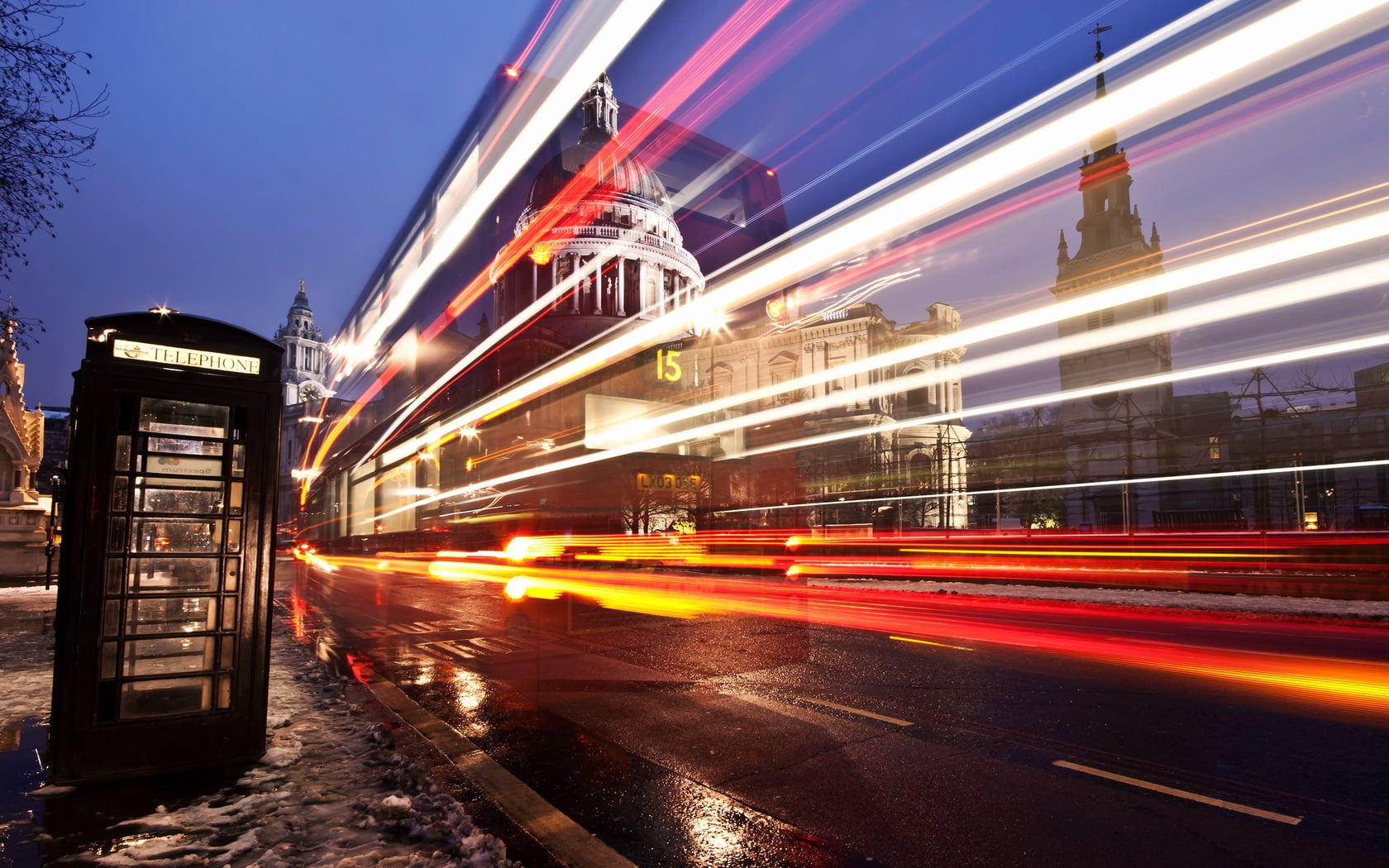 travel Destinations, photography, people Traveling, transportation, tower, modern, traffic, road, long Exposure, london - England, capital Cities, illuminated, HD Wallpaper