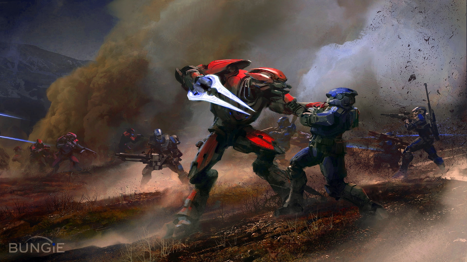 abstract, 1080P, art, reach, paintings, video, battle, halo, fantasy, hd, x, games, HD Wallpaper